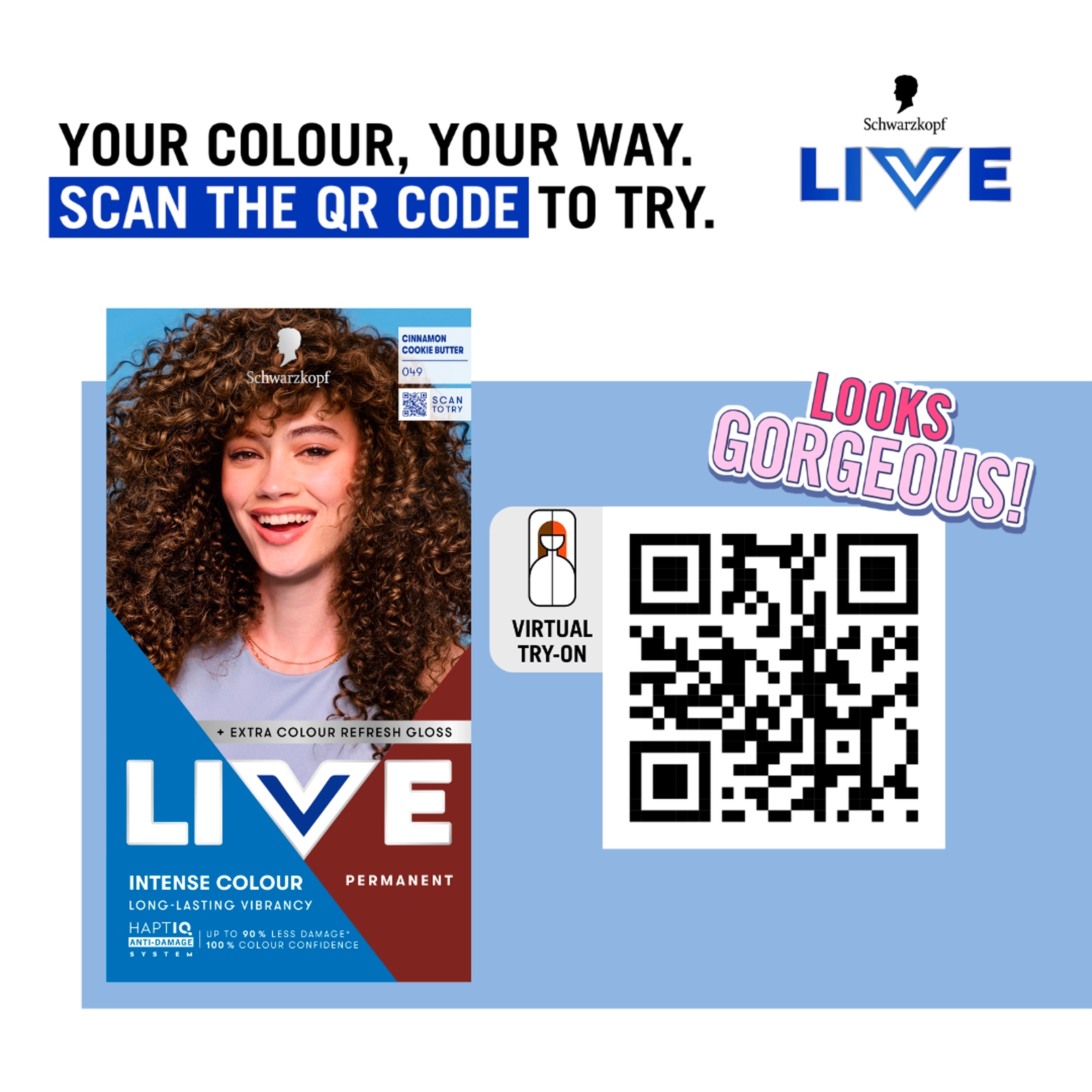 Schwarzkopf LIVE Intense Colour 049 Cinnamon Cookie Butter Permanent Hair Dye thumbnail 4