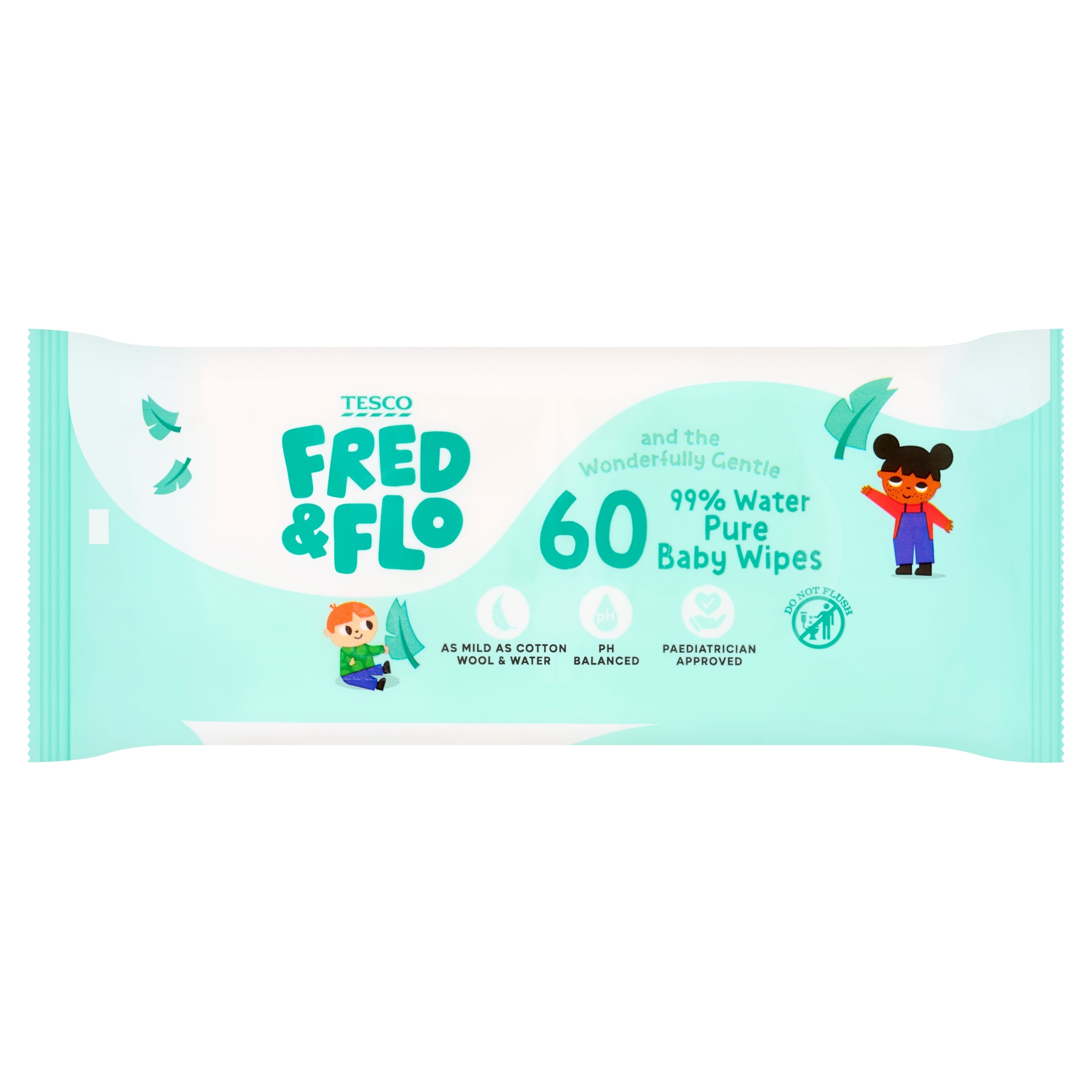 Tesco Fred & Flo 99% Water Pure Baby Wipes 60 pack