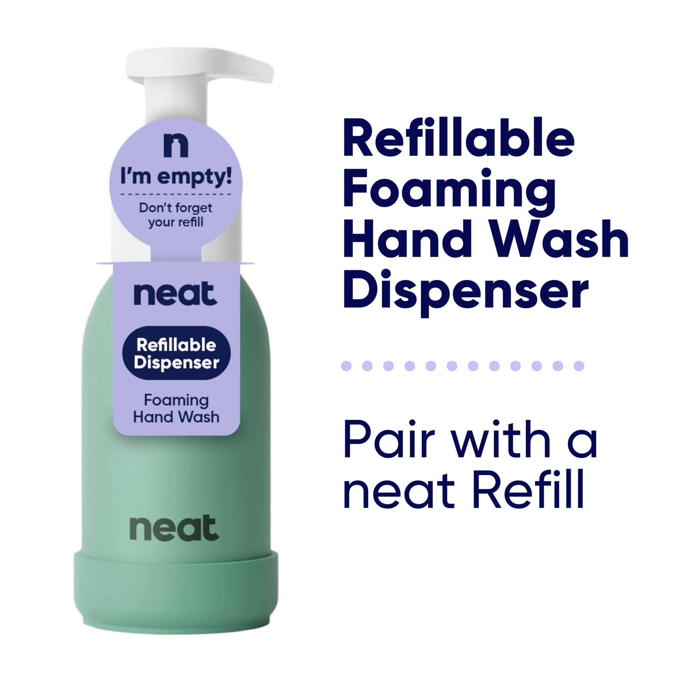 Neat Sage Refillable Dispenser for Foaming Hand Wash 300ml