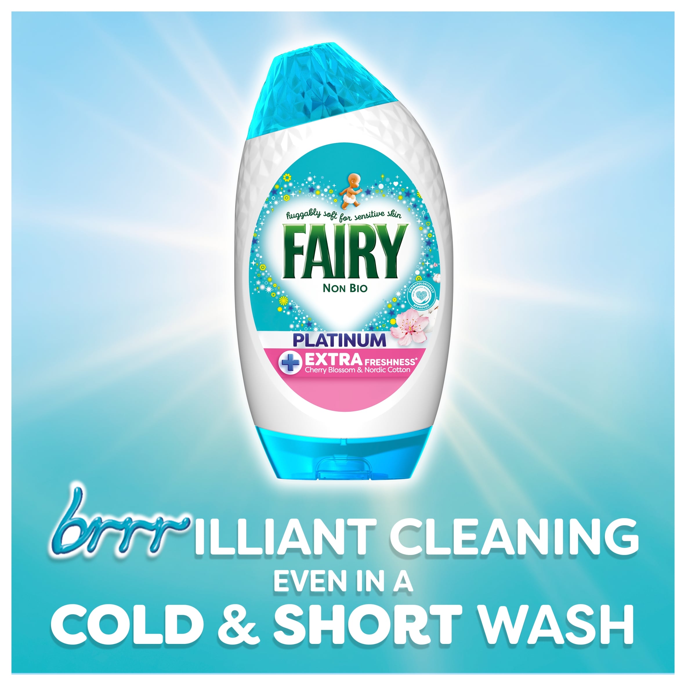 Fairy Non Bio Platinum Washing Liquid Gel Cherry Blossom & Nordic Cotton 38 Washes 1254ml thumbnail 5