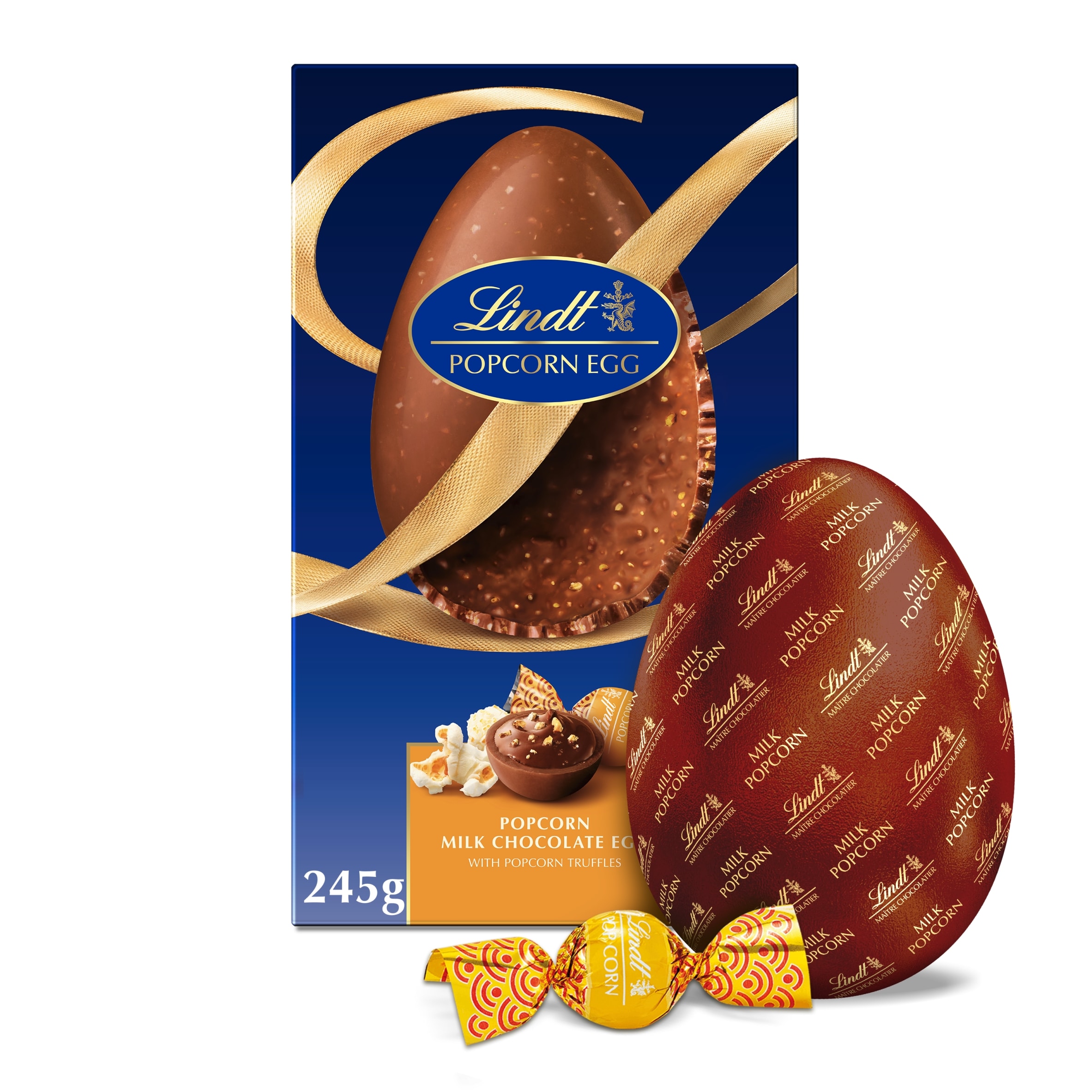Lindt Milk Chocolate Egg with Popcorn 245g