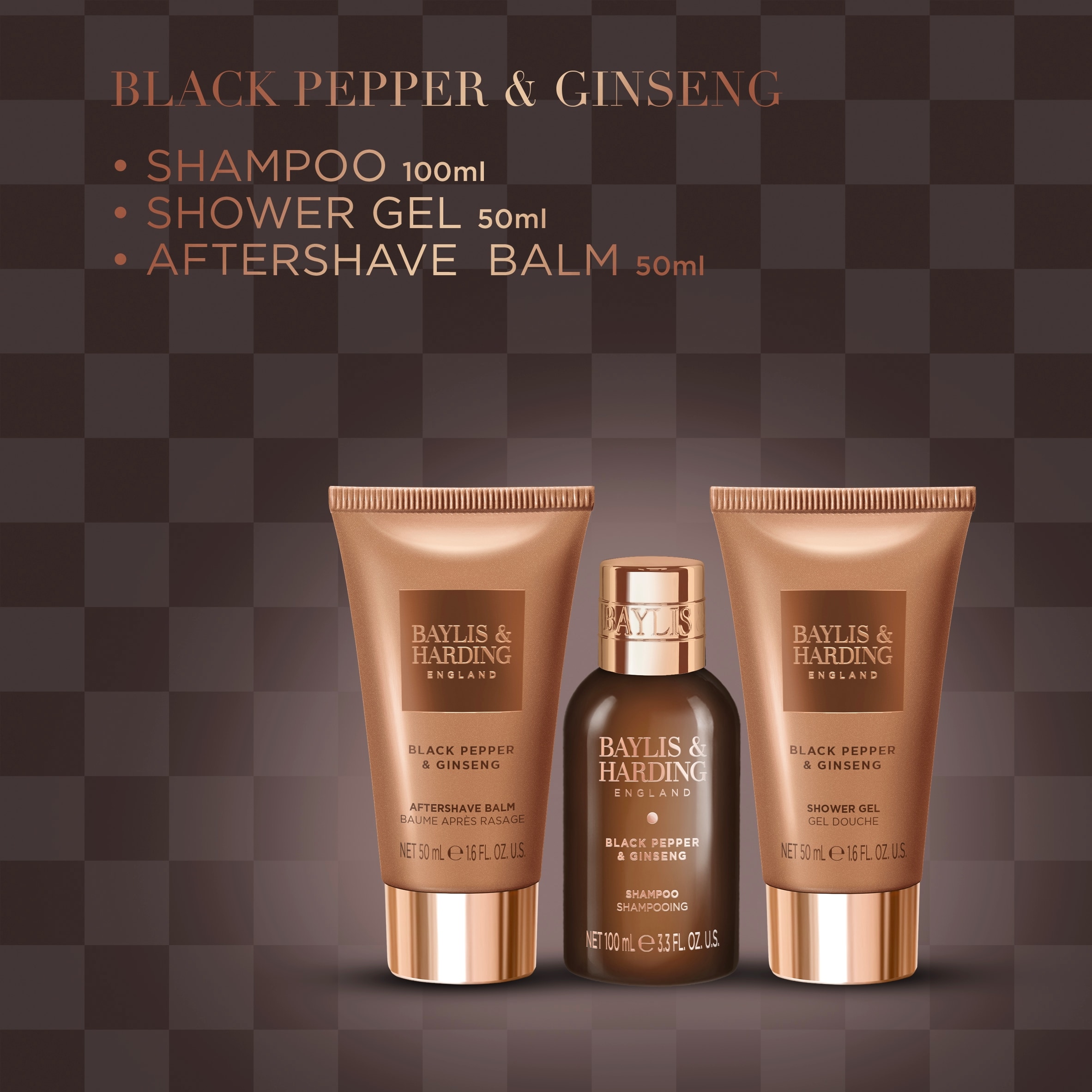 Baylis & Harding Black Pepper & Ginseng Men's Travel Wash Bag Gift Set thumbnail 3