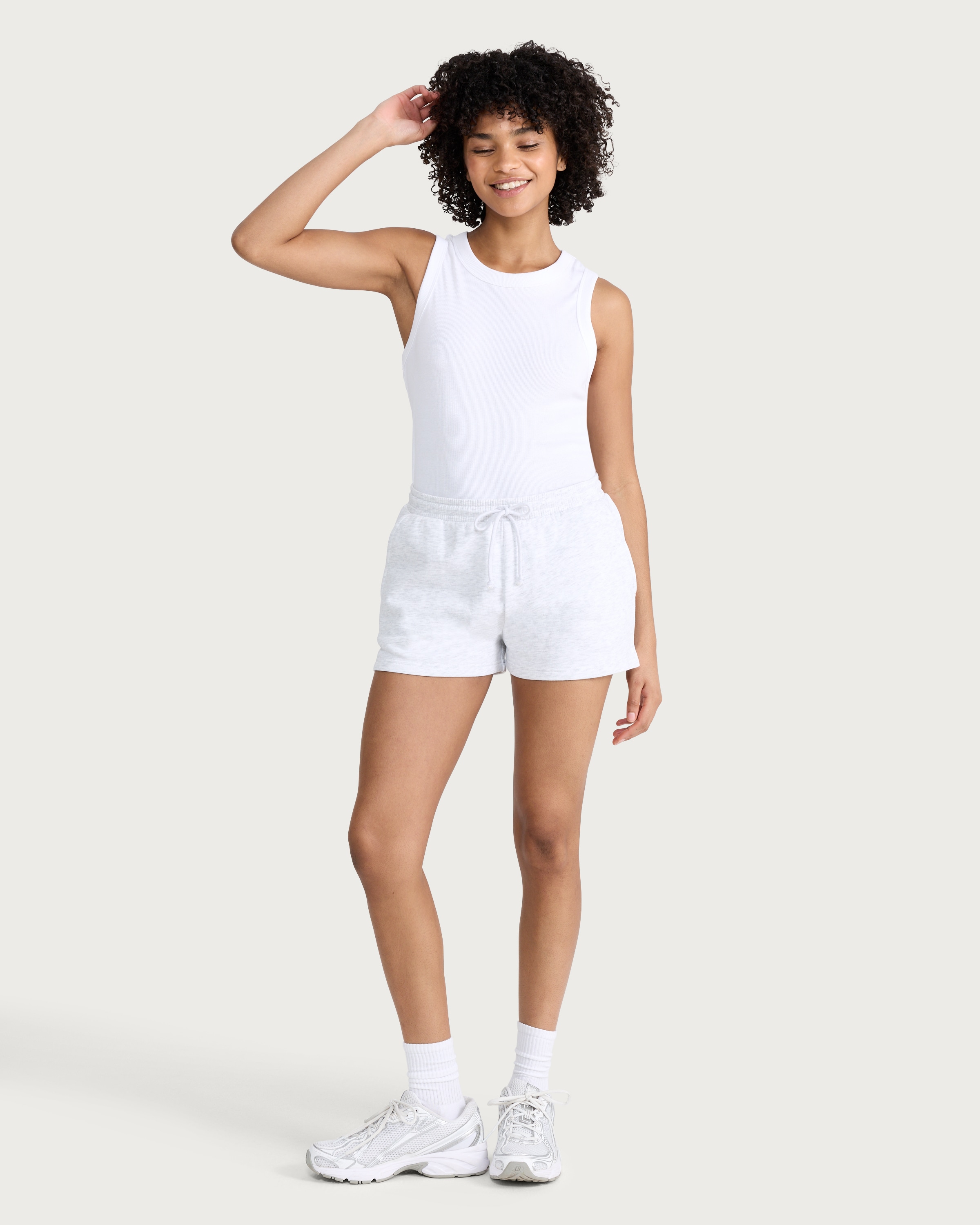 OH ME OH MY Cotton Rich Drawstring Co-ord Shorts in Grey thumbnail 2