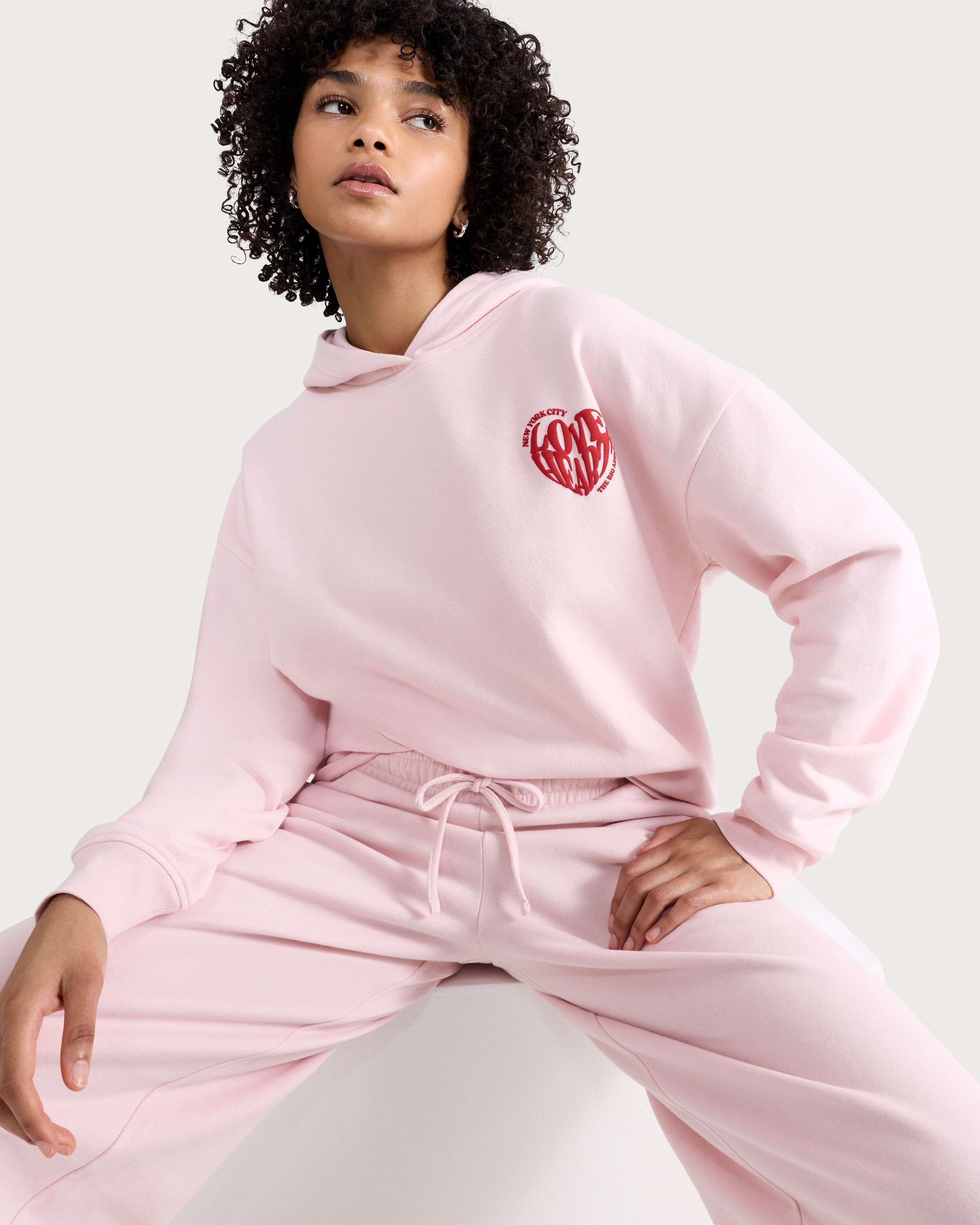 OH ME OH MY Cotton Rich Oversized Fit Co-ord Hoodie in Pink