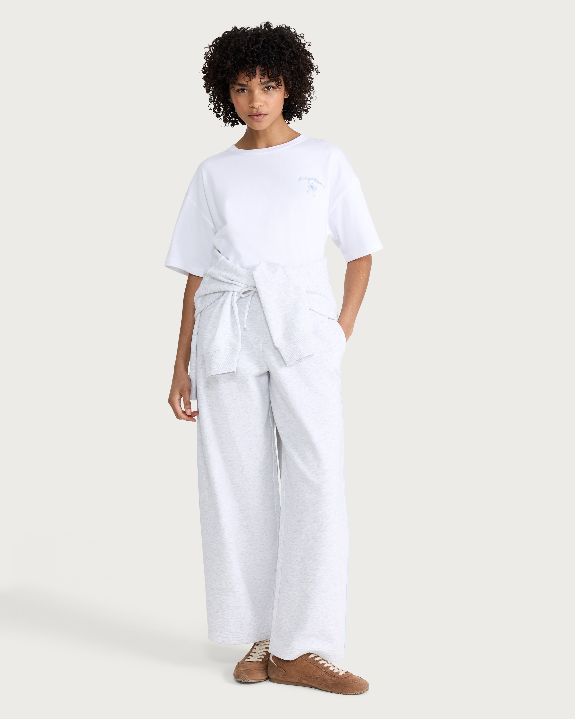 OH ME OH MY Pure Cotton Lucky Charms Embroidered Oversized Fit T-Shirt in White thumbnail 2