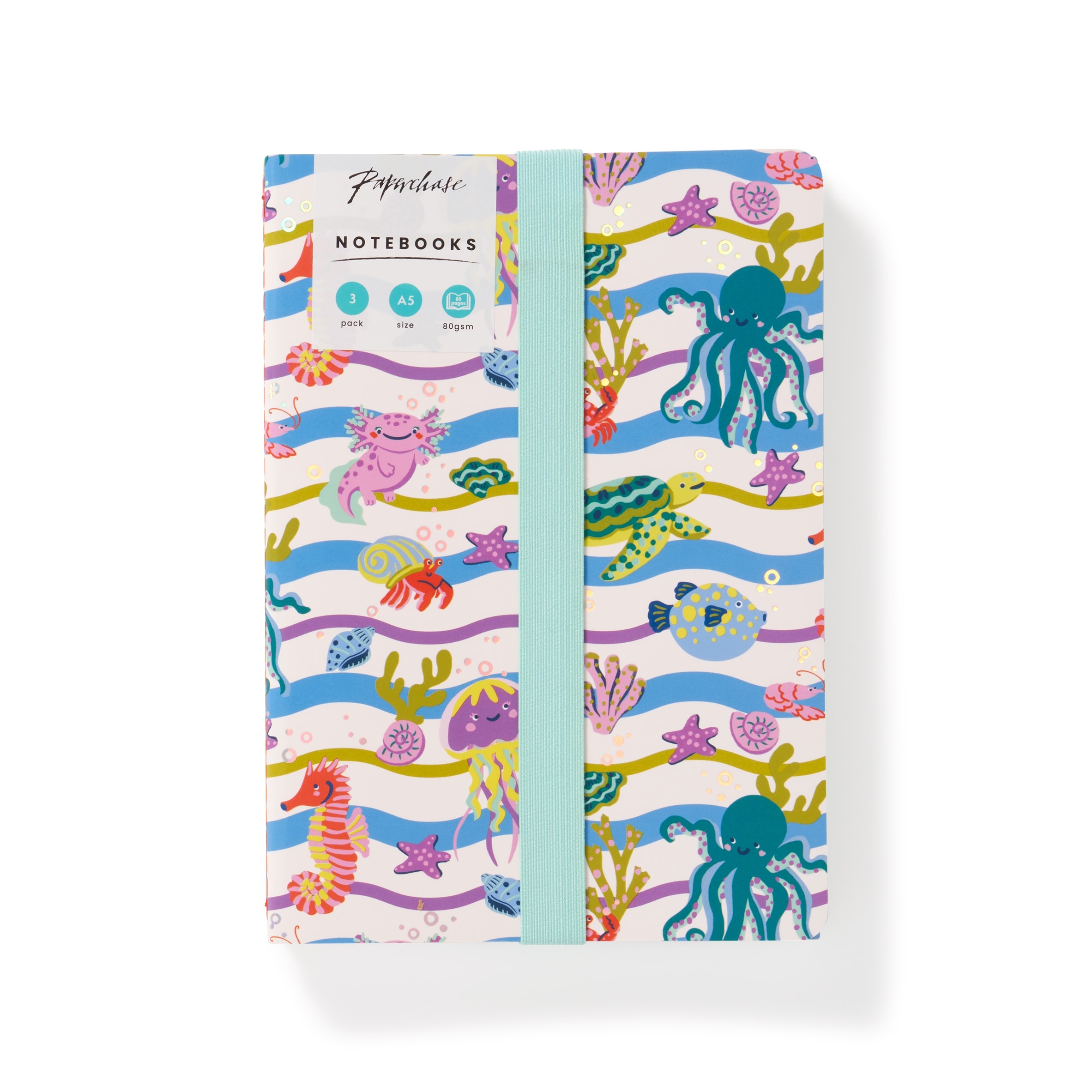 Paperchase Happy As a Fish A5 Notebook 3pk