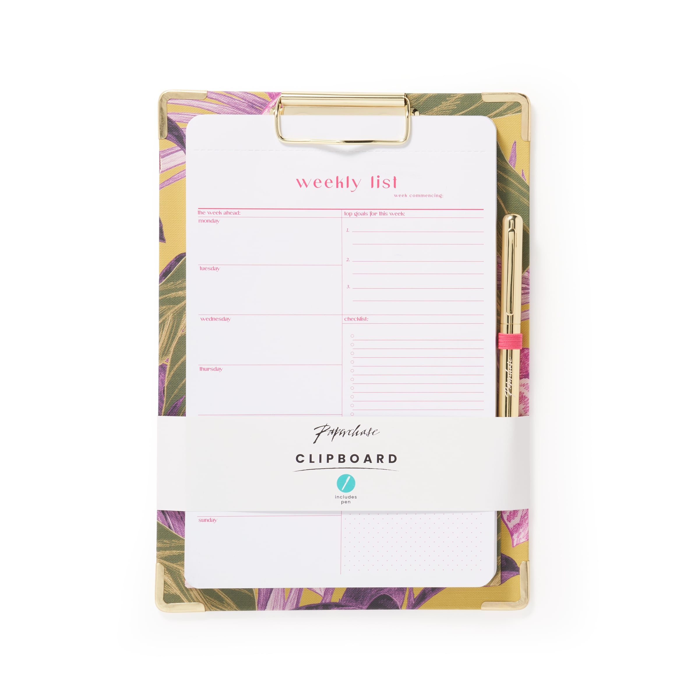Paperchase Tropic Like its Hot Clipboard includes pen