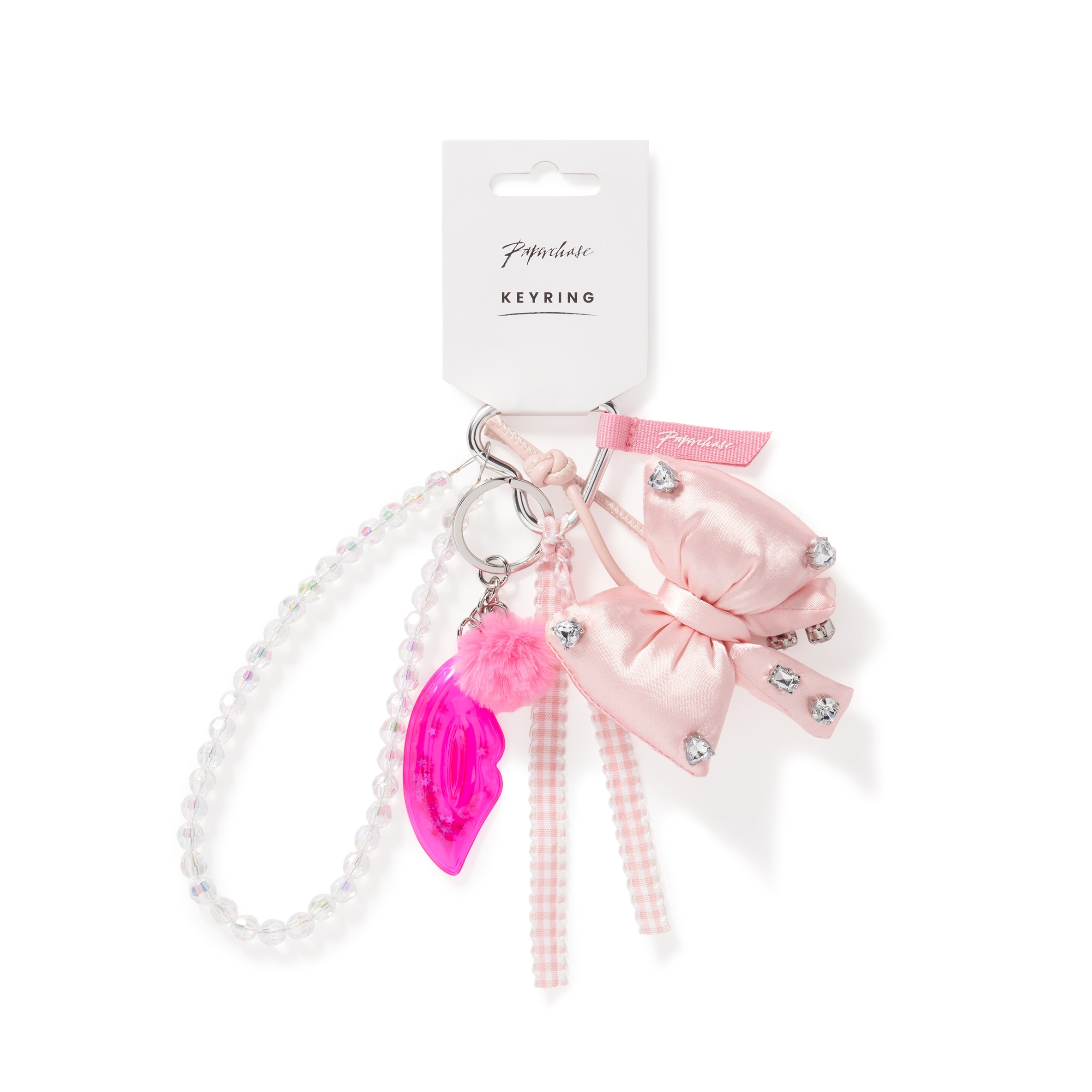 Paperchase Pom Pom Heart Keyring