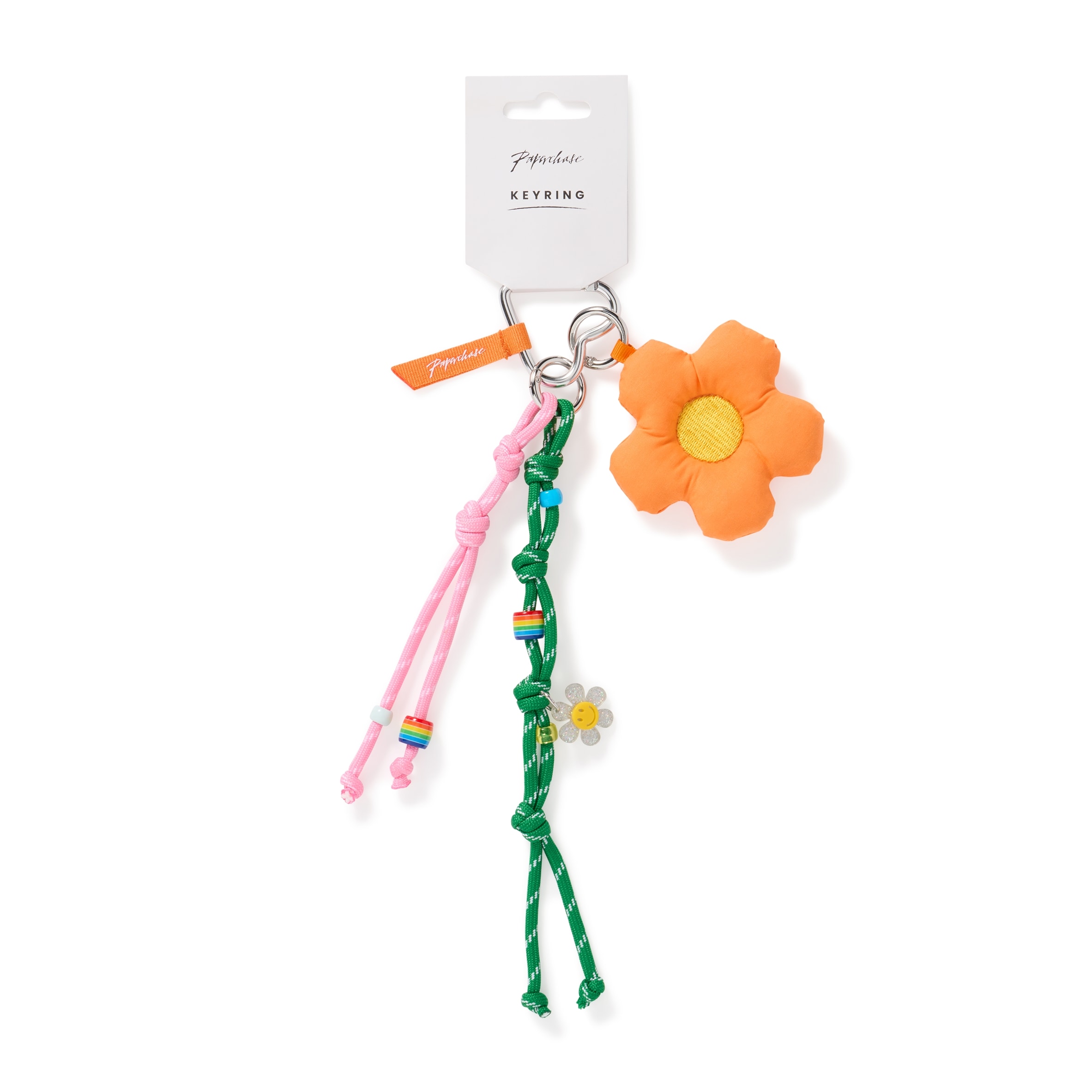 Paperchase Orange Flower Keyring