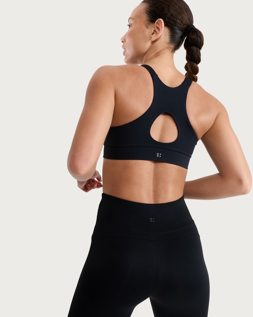 F&F Active Zip Front High Support Sports Bra in Black thumbnail 2