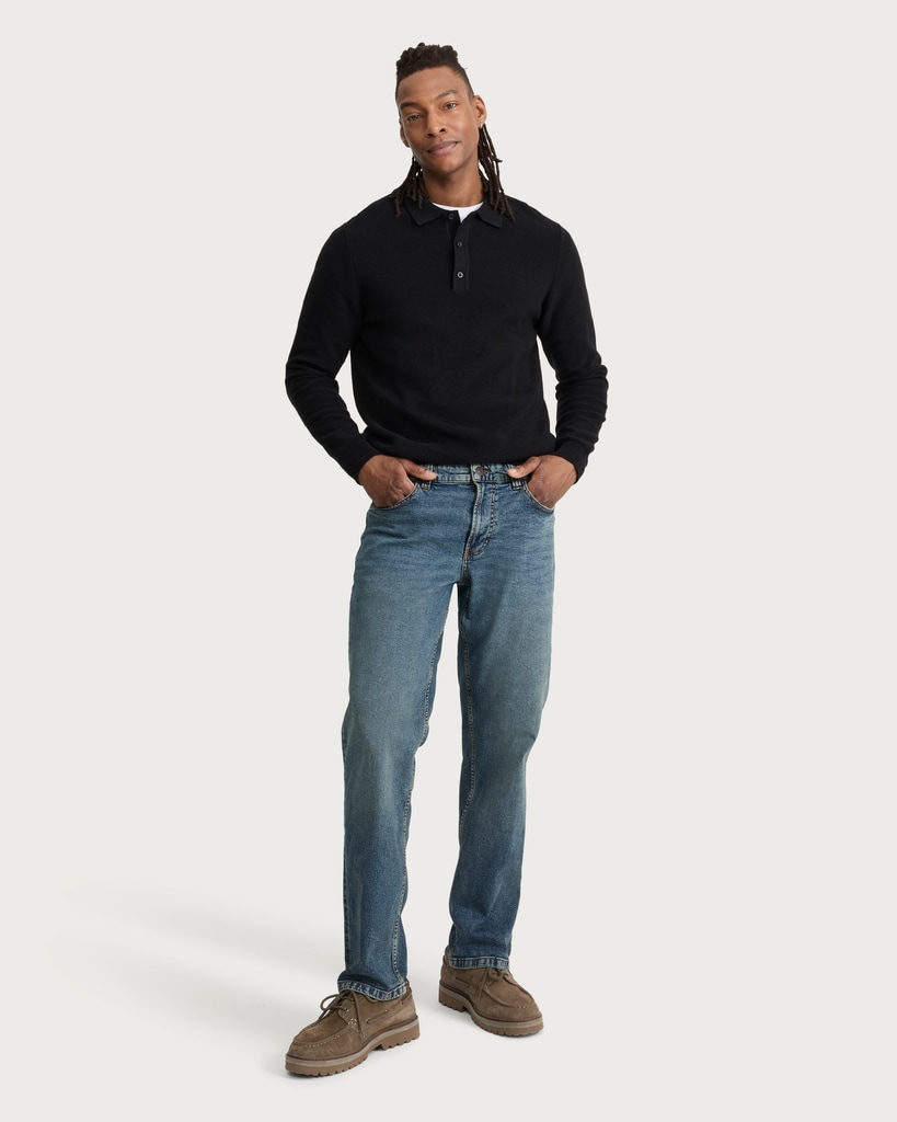 F&F Cotton Rich Relaxed Leg Jeans in Navy