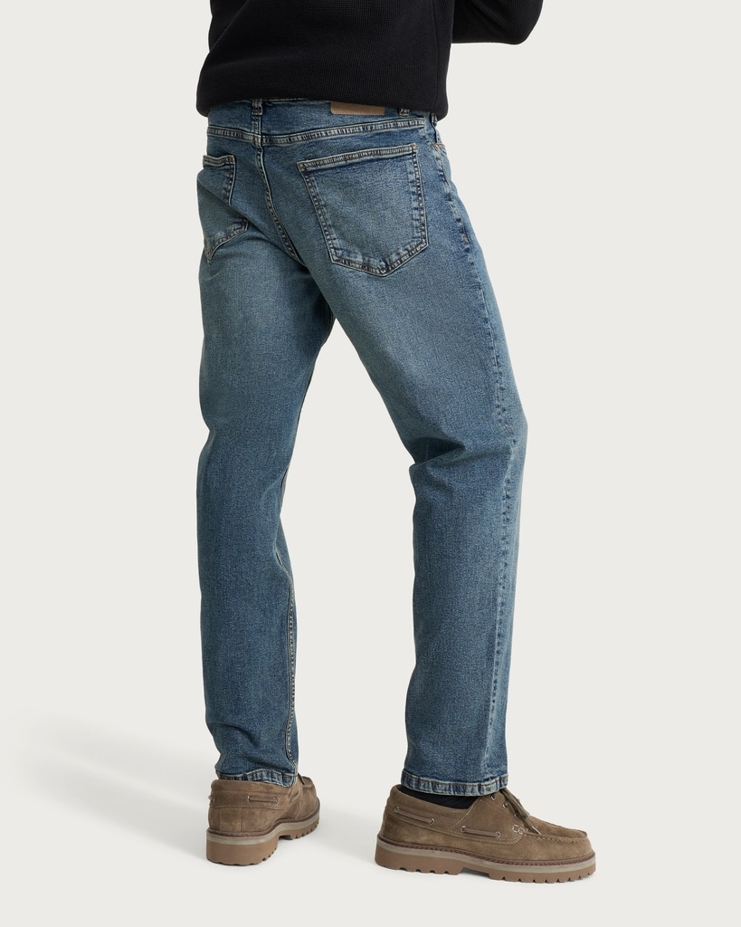 F&F Cotton Rich Relaxed Leg Jeans in Navy thumbnail 3