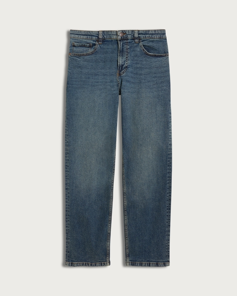 F&F Cotton Rich Relaxed Leg Jeans in Navy thumbnail 4