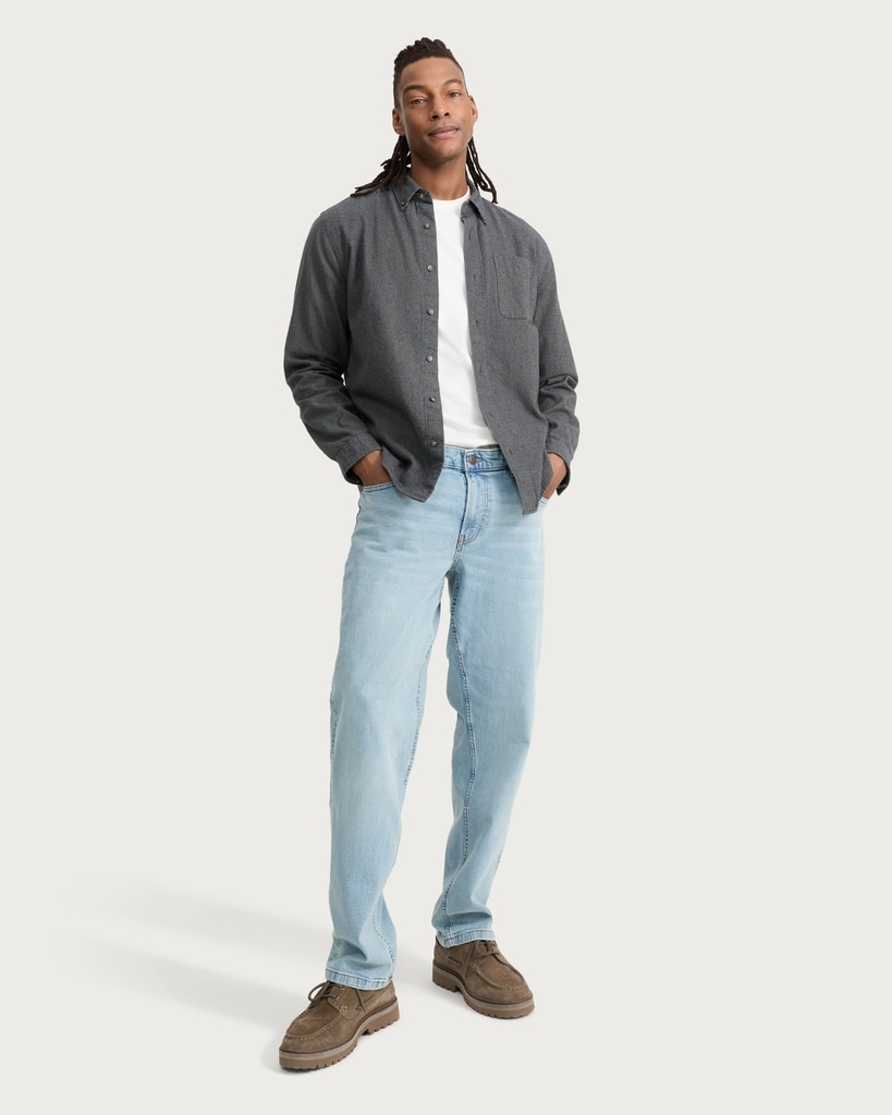 F&F Cotton Rich Relaxed Leg Jeans in Blue thumbnail 3