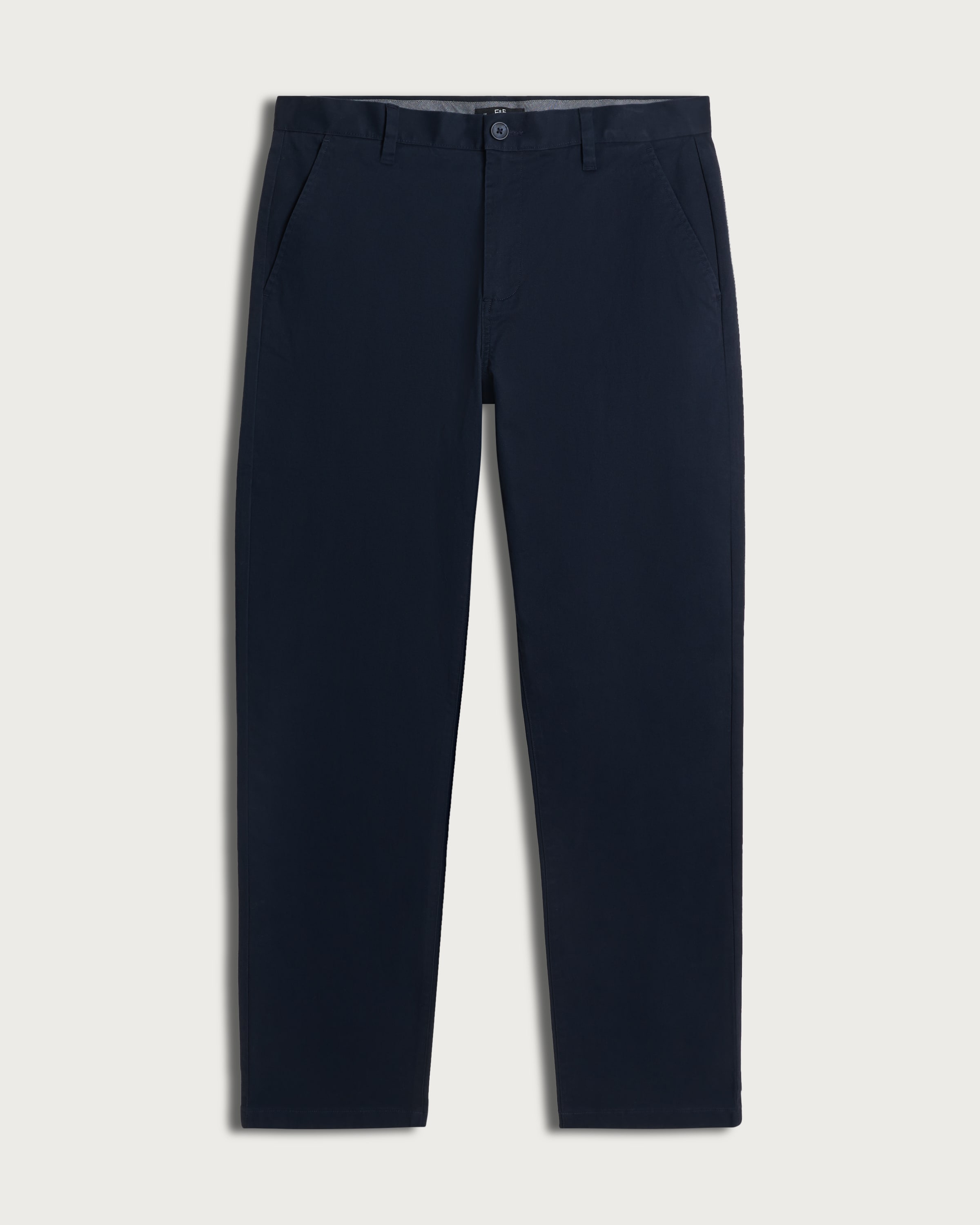 F&F Cotton Rich Fixed Waist Straight Leg Chino Trousers in Navy thumbnail 4