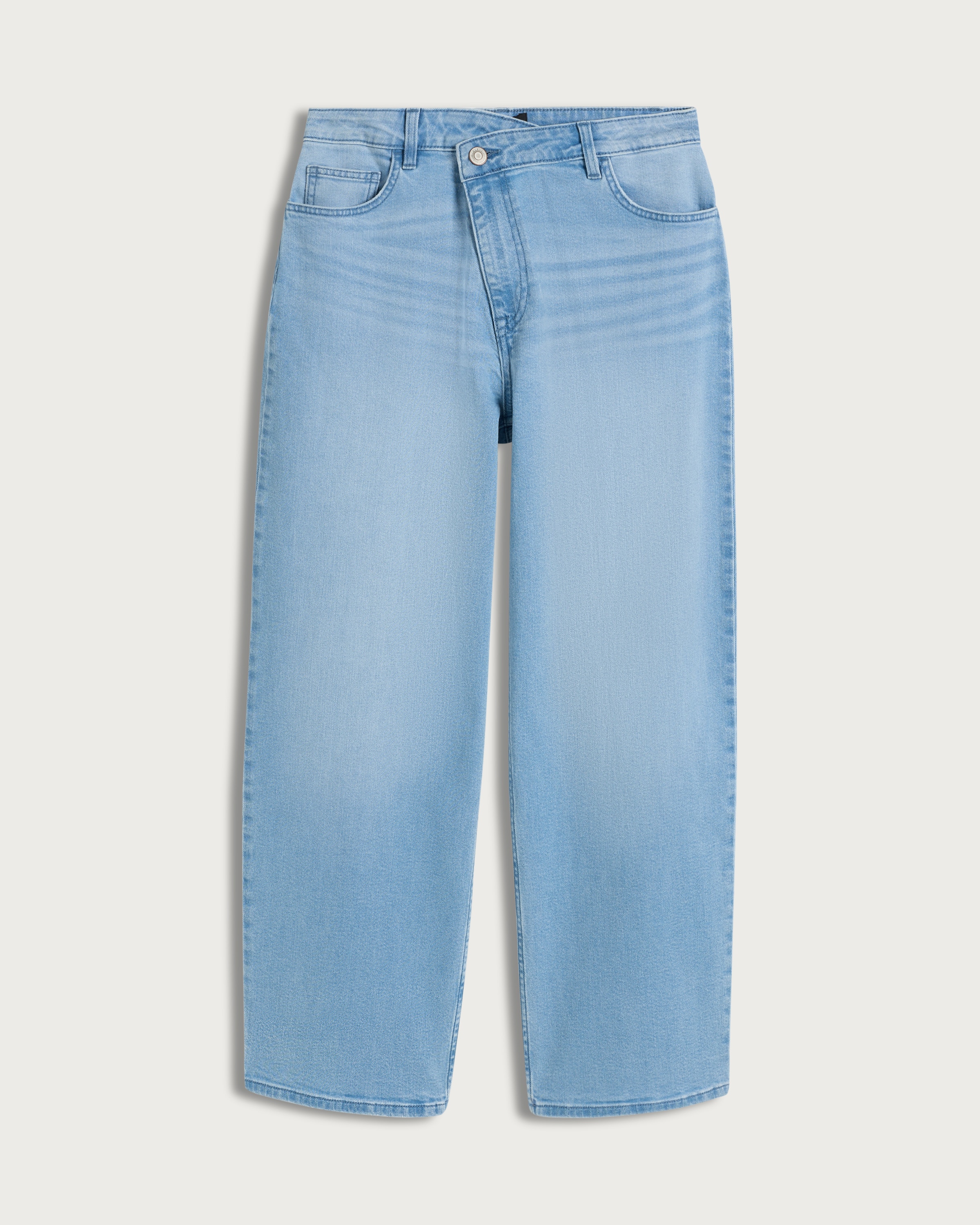 OH ME OH MY Crossover Wide Leg Jeans in Blue thumbnail 4