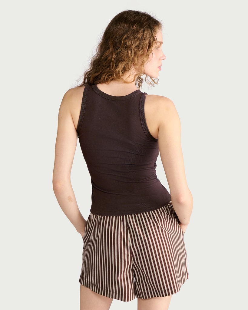 F&F Cotton Rich Contour Ribbed Secret Support Vest in Brown thumbnail 3