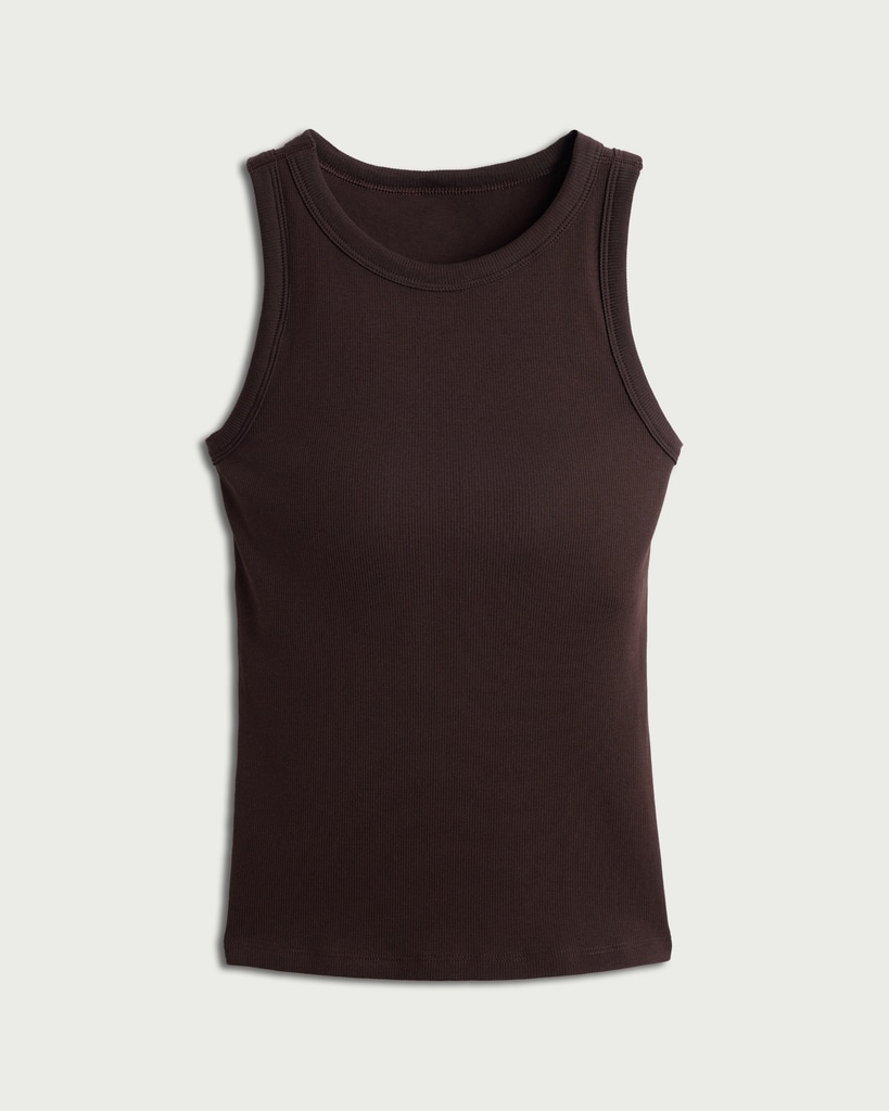 F&F Cotton Rich Contour Ribbed Secret Support Vest in Brown thumbnail 4