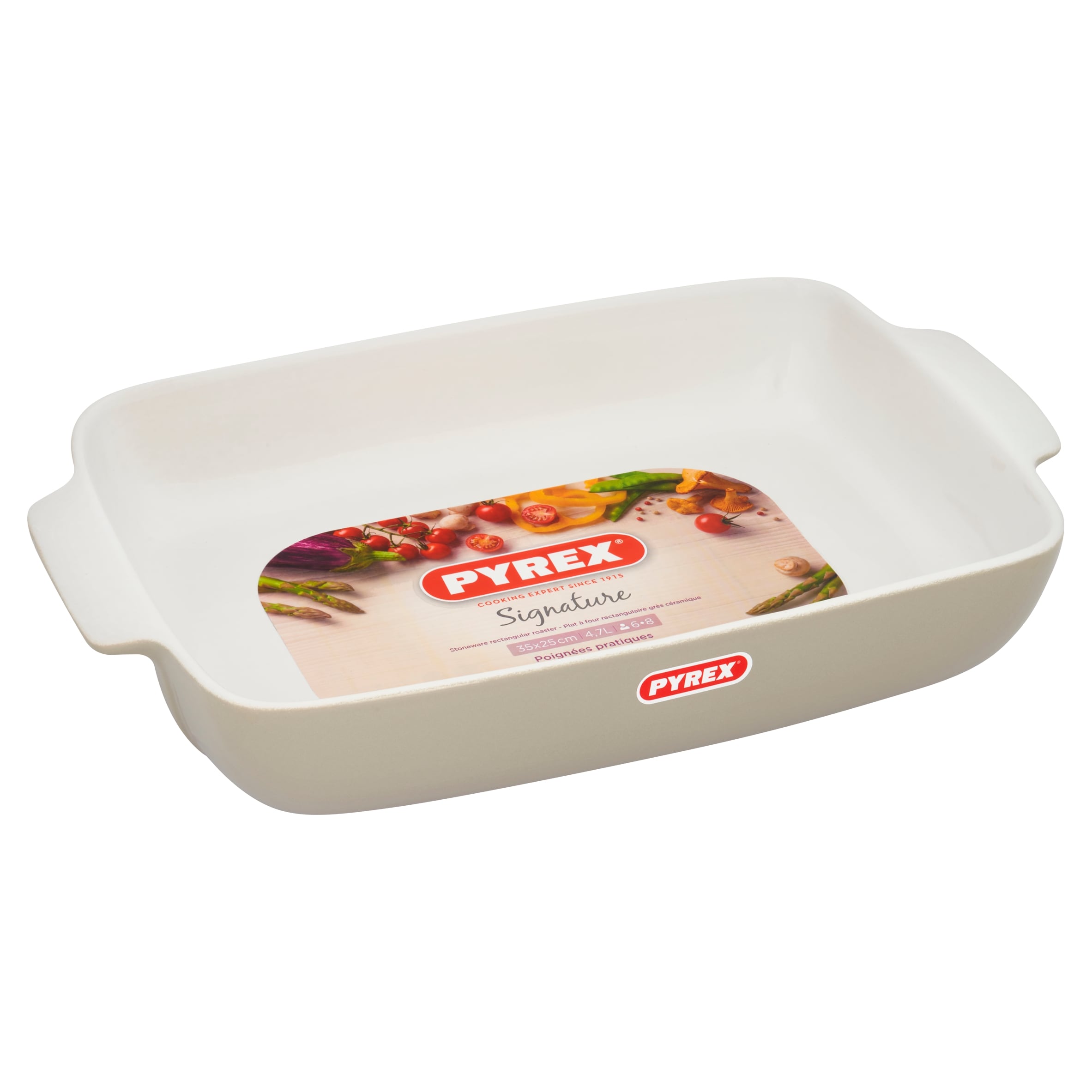 Pyrex Signature Large Grey Stoneware rectangular roaster 4.7L