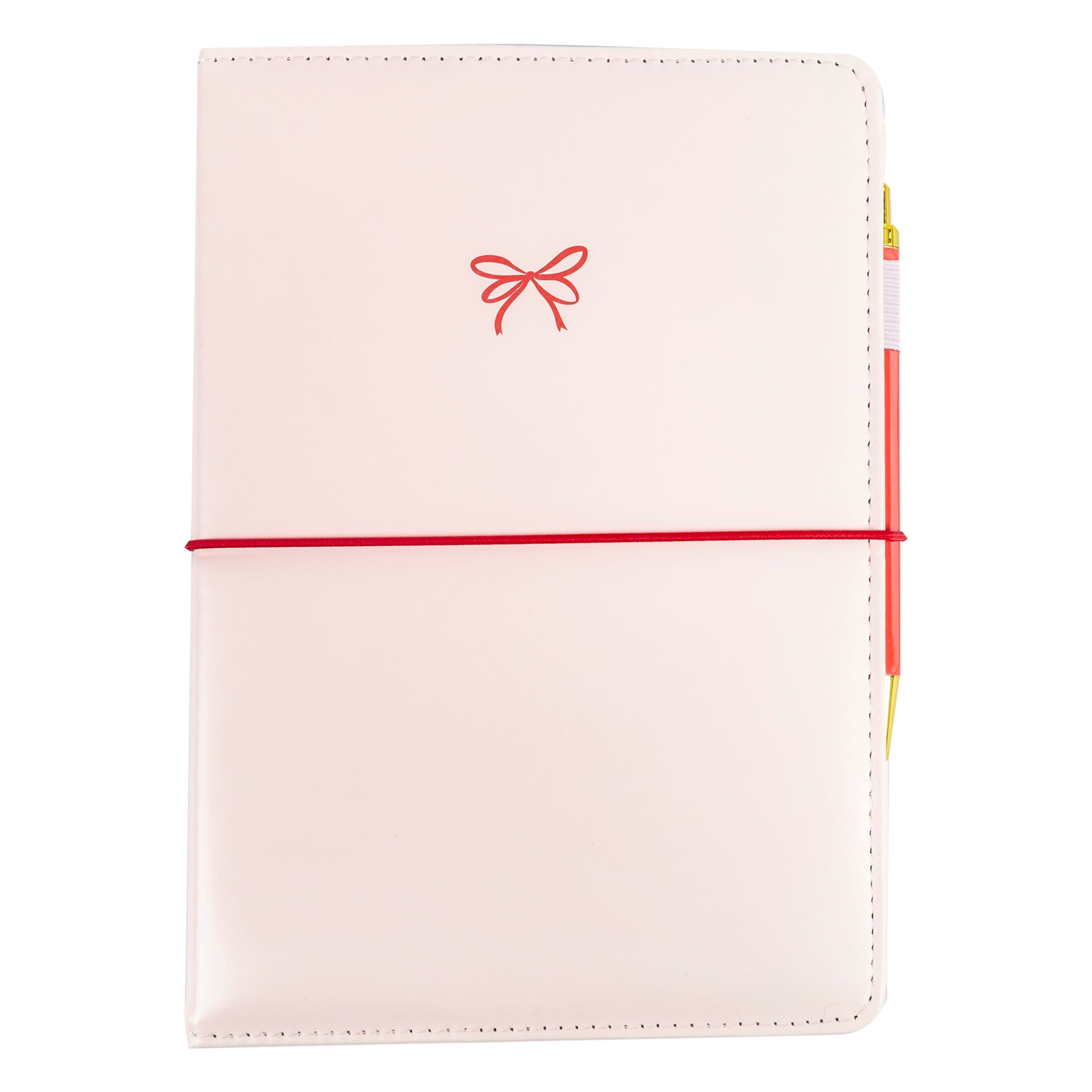 Gingham Bow A5 Journal & Pen - Elastic Closure