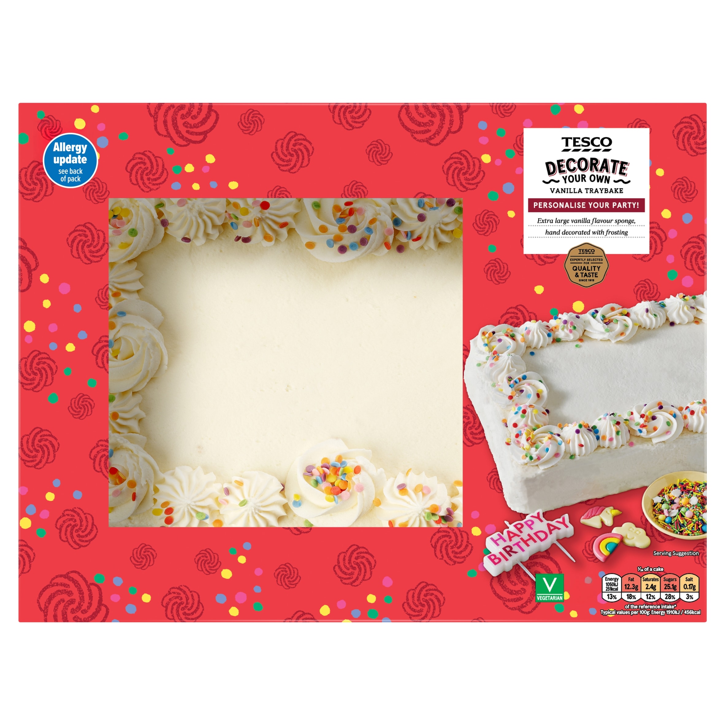 Tesco Decorate your own Vanilla Traybake cake