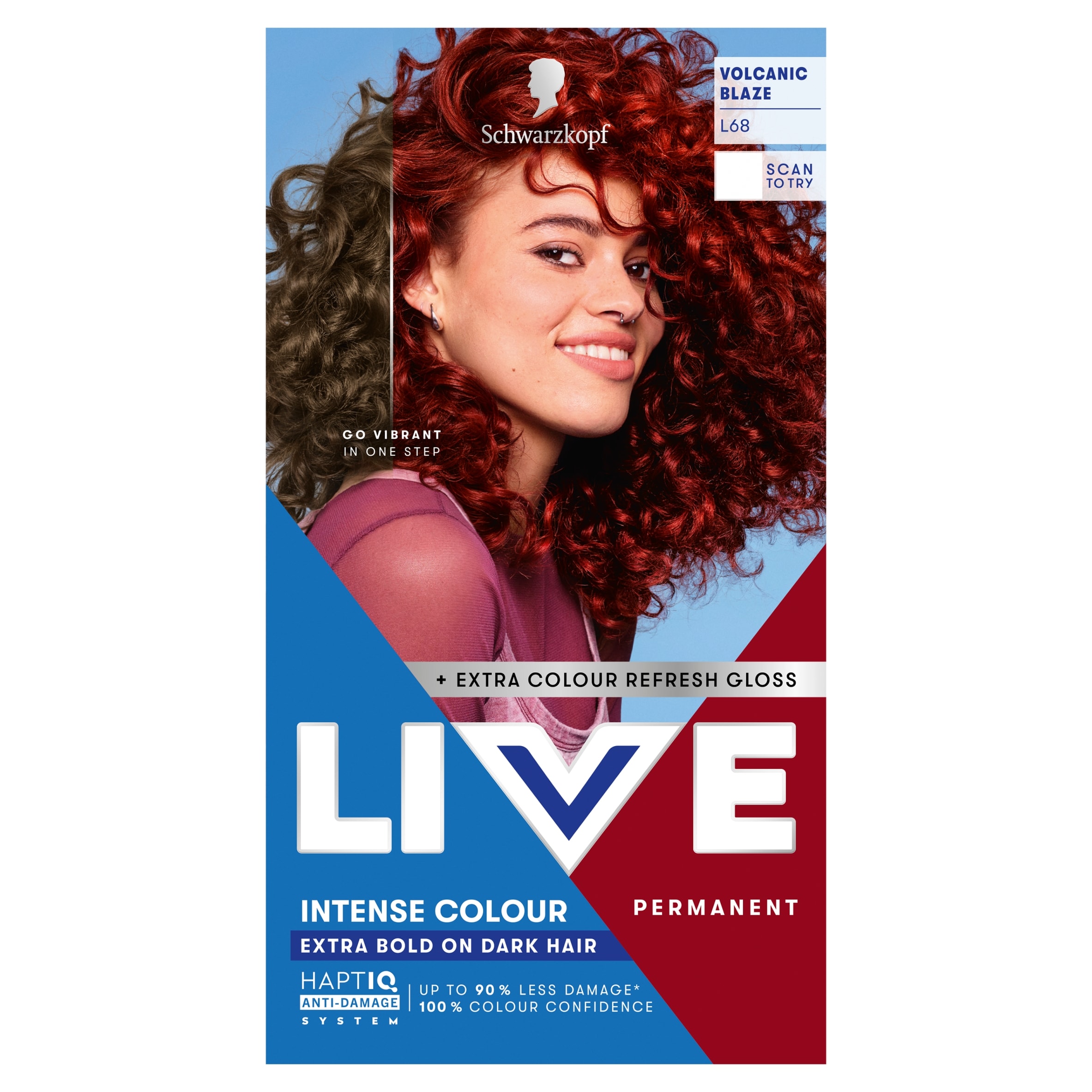 Schwarzkopf LIVE Intense Colour L68 Volcanic Blaze Permanent Hair Dye