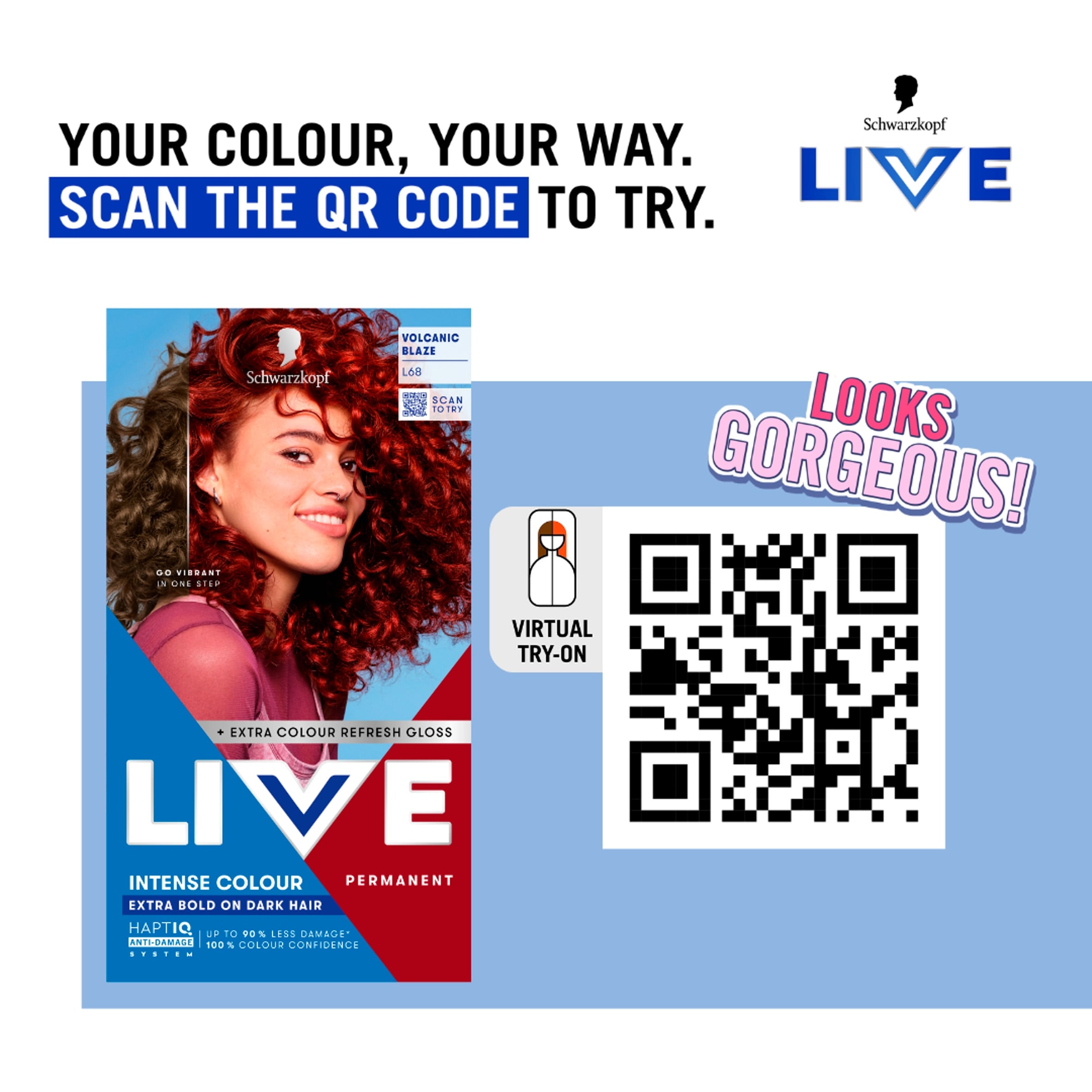 Schwarzkopf LIVE Intense Colour L68 Volcanic Blaze Permanent Hair Dye thumbnail 4