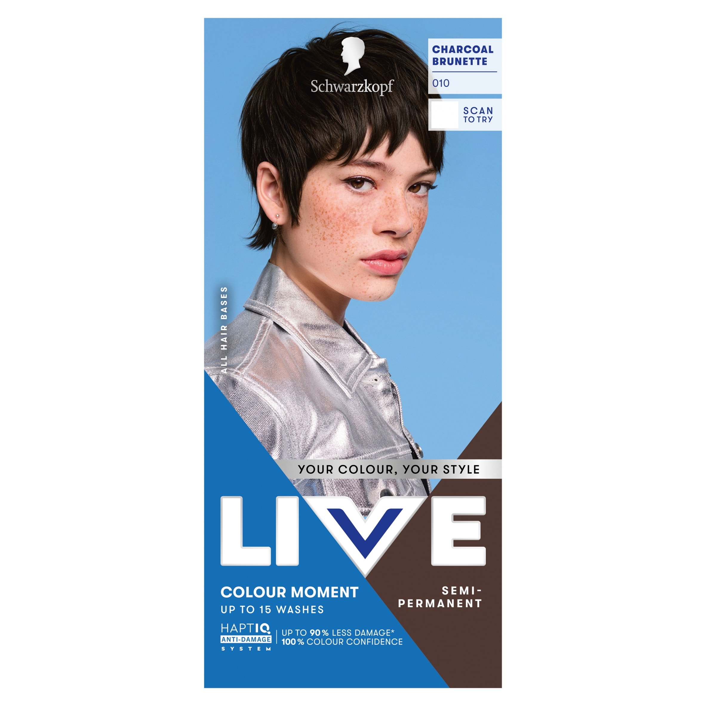 Schwarzkopf LIVE Colour Moment 010 Charcoal Brunette Semi-Permanent Hair Dye
