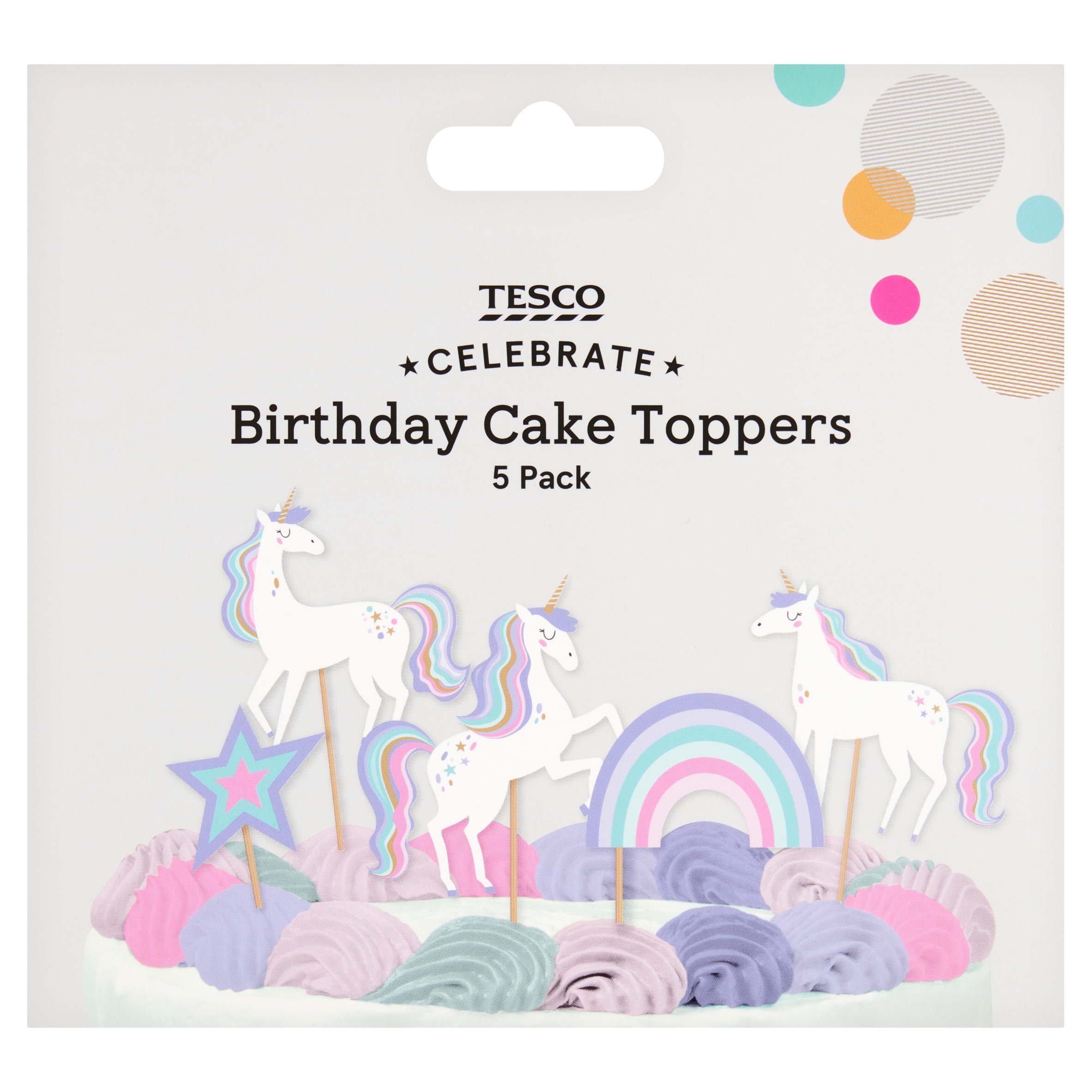 Tesco Unicorn Cake Toppers 5 Pack