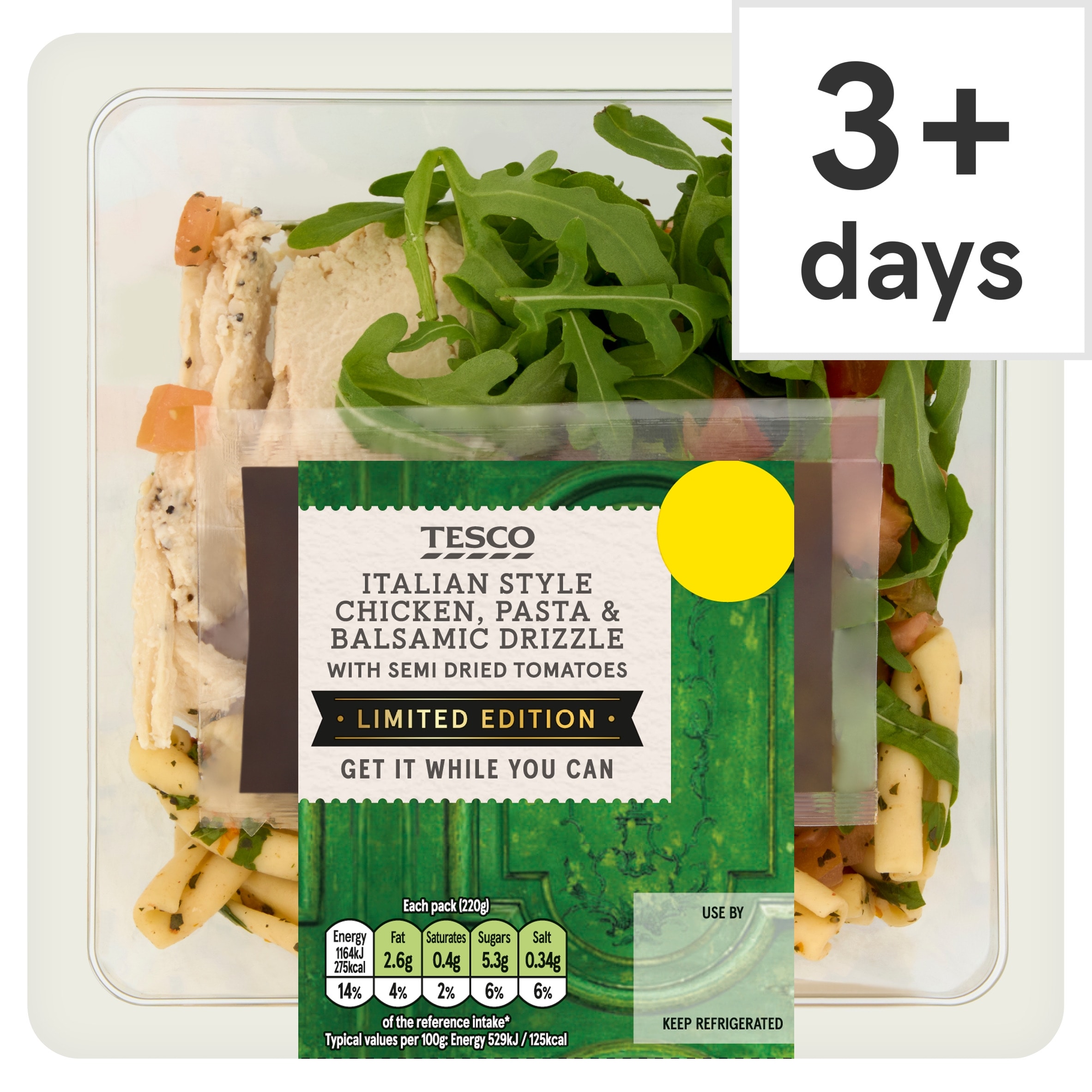 Tesco Italian Style Chicken, Pasta & Balsamic Drizzle Limited Edition 220g