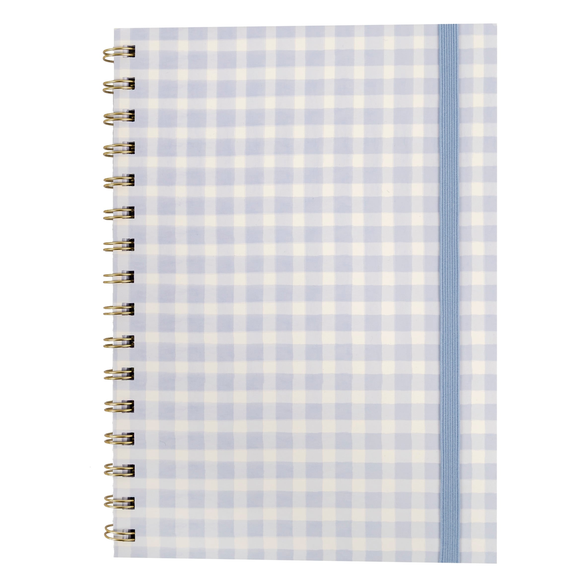 Gingham Bow A5 Wiro Notebook Blue Gingham