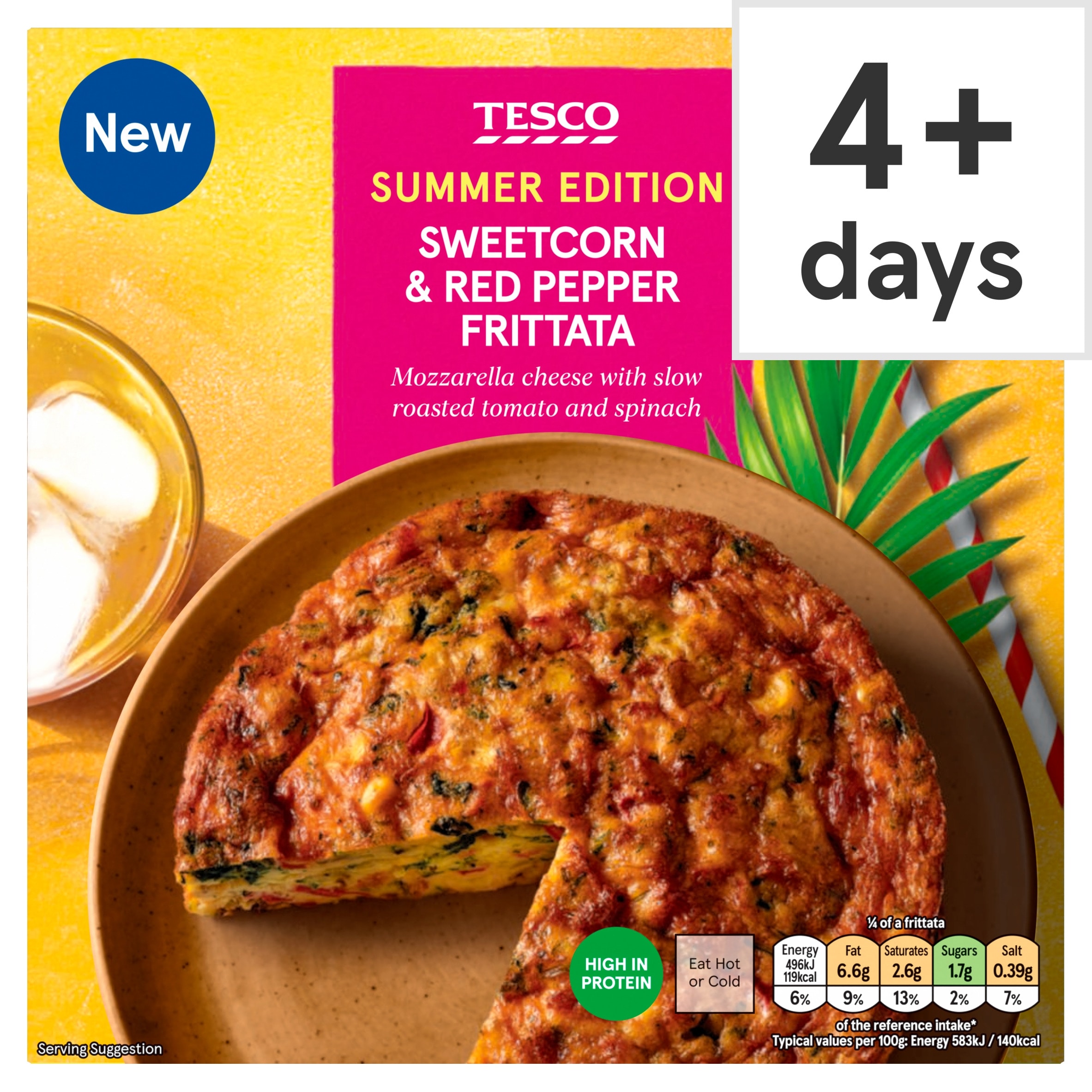 Tesco Sweetcorn, Spinach & Red Pepper Frittata 340g