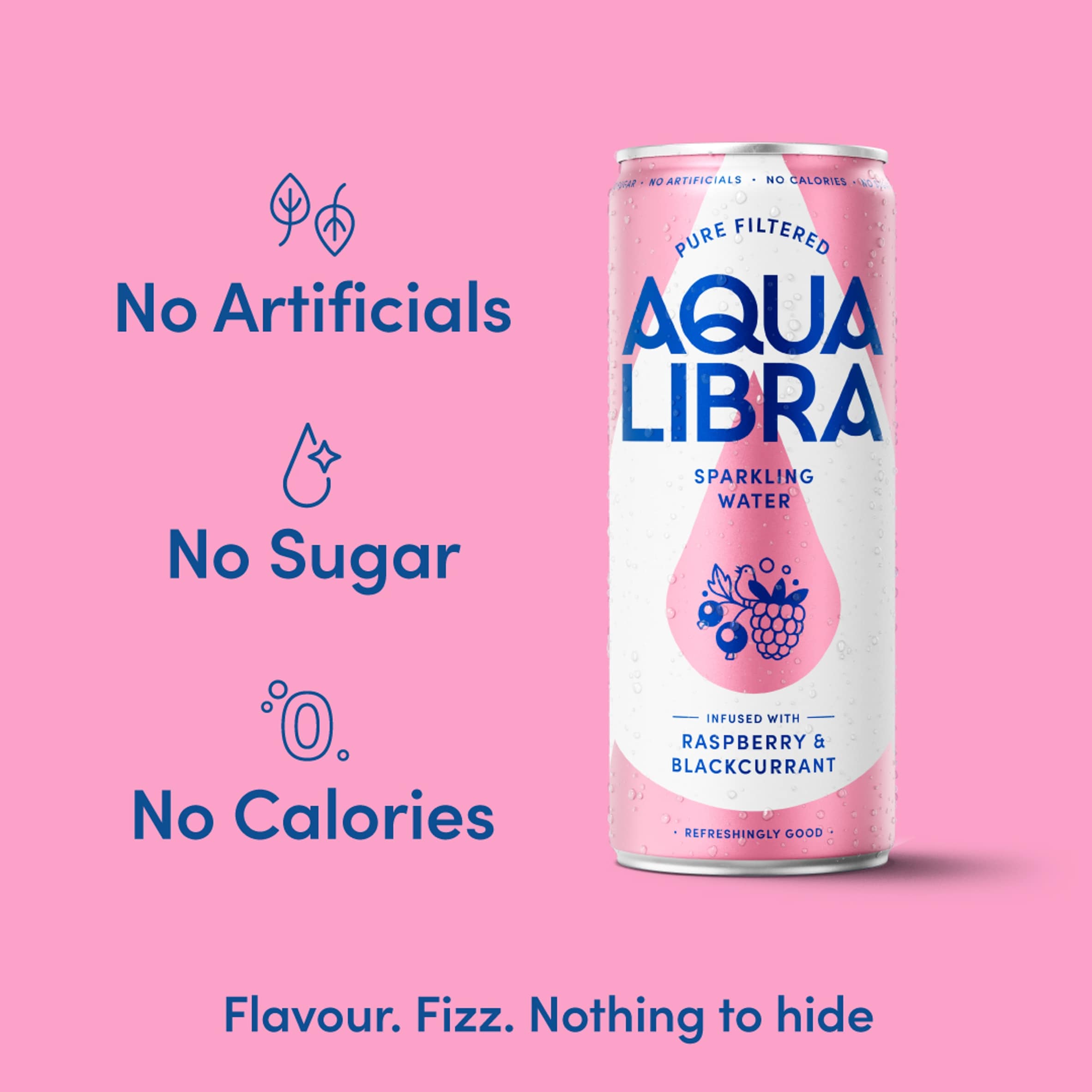 Aqua Libra Sparkling Water Raspberry and Blackcurrant 330m thumbnail 2