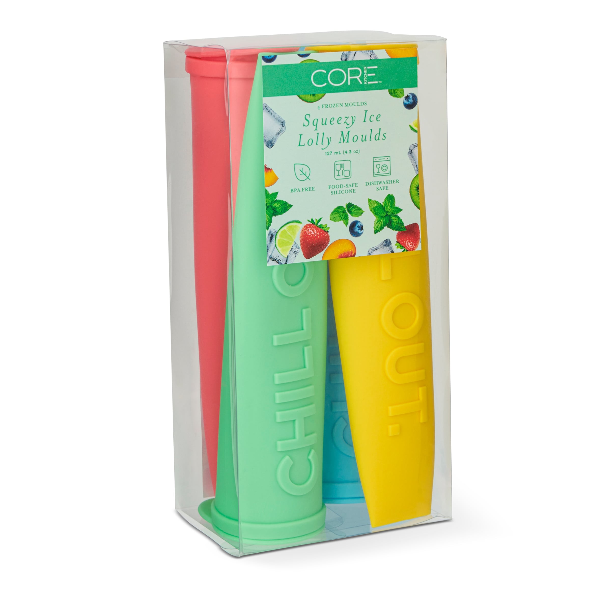 Core Kitchen Squeezy Lolly 4 Moulds Brights