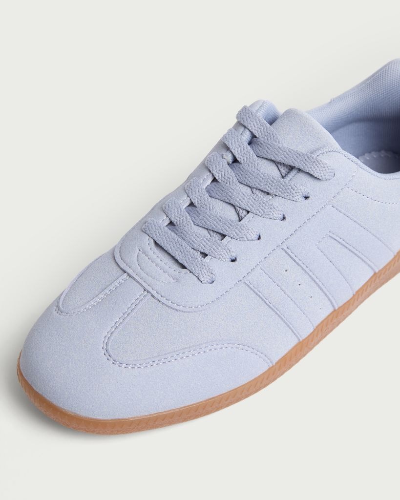 F&F Contrast Sole Lace Up Trainers in Blue thumbnail 3
