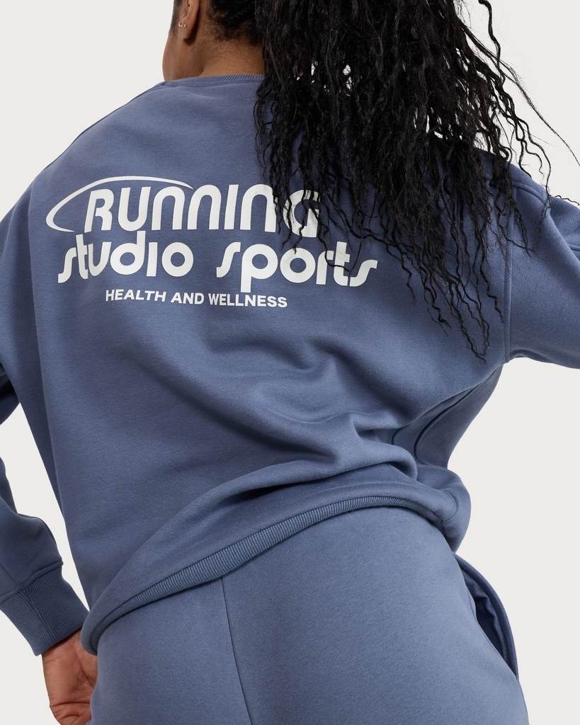 F&F Active AFTERCLASS Cotton Rich Slogan Sweatshirt in Blue thumbnail 2
