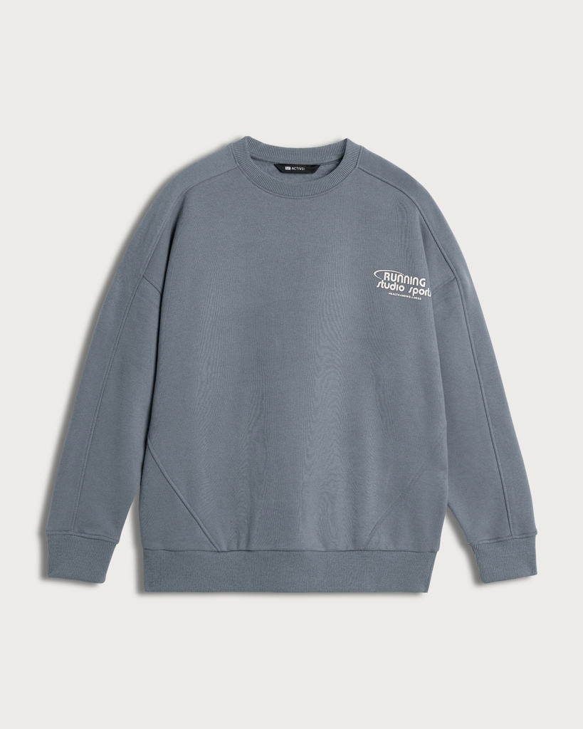 F&F Active AFTERCLASS Cotton Rich Slogan Sweatshirt in Blue thumbnail 4