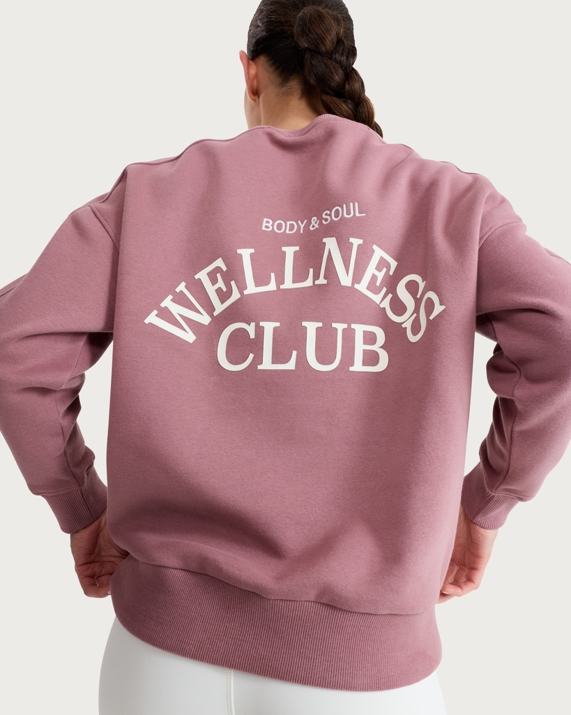 F&F Active AFTERCLASS Cotton Rich Slogan Sweatshirt in Pink