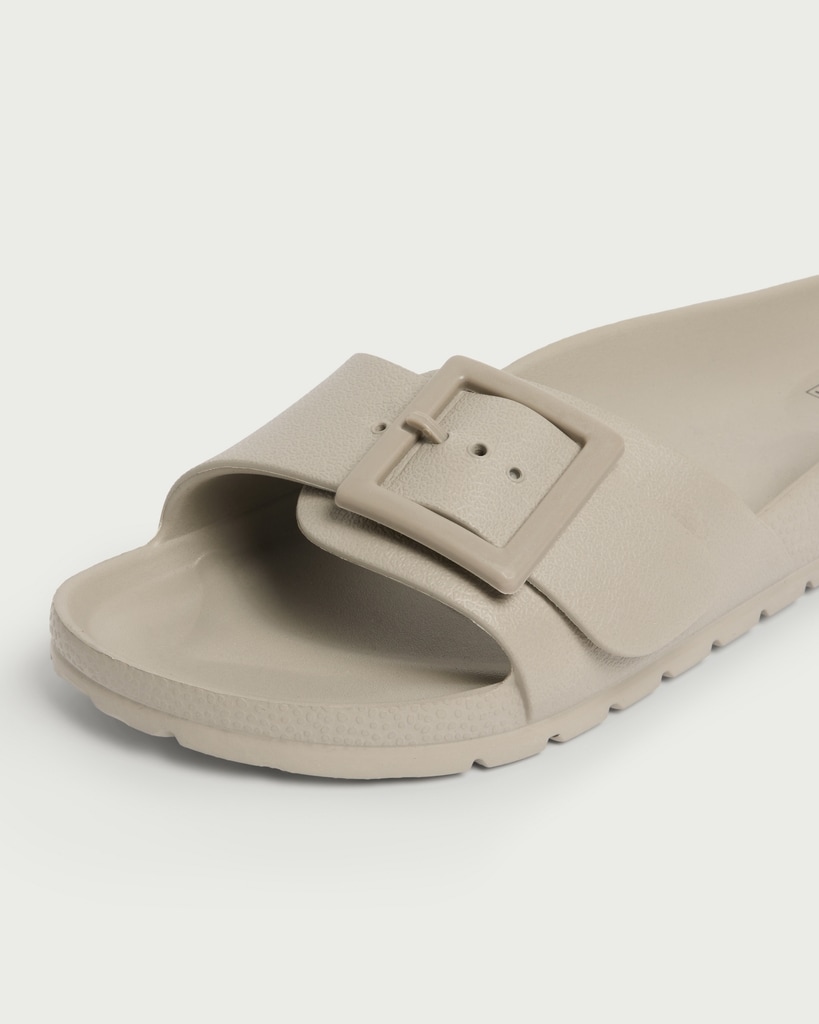 F&F Buckle Detail Slip On Sandals in Dark Nude thumbnail 3