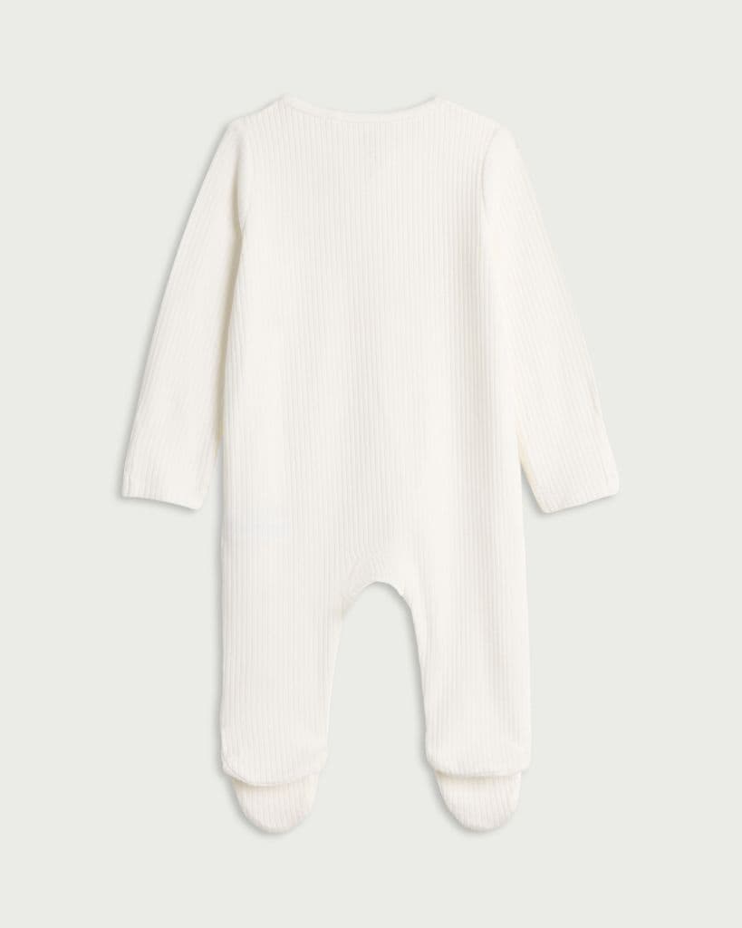 F&F Baby Cotton Rich My First Easter Long Sleeved Sleepsuit in White thumbnail 2