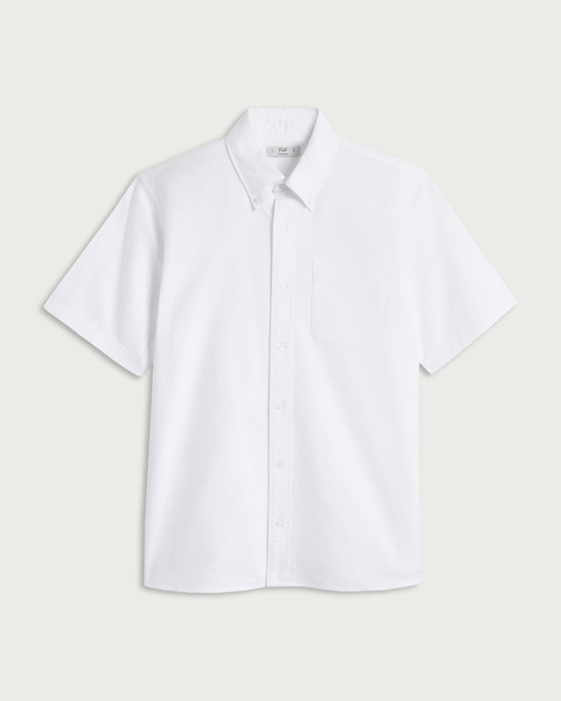 F&F Pure Cotton Short Sleeved Oxford Shirt in White thumbnail 4