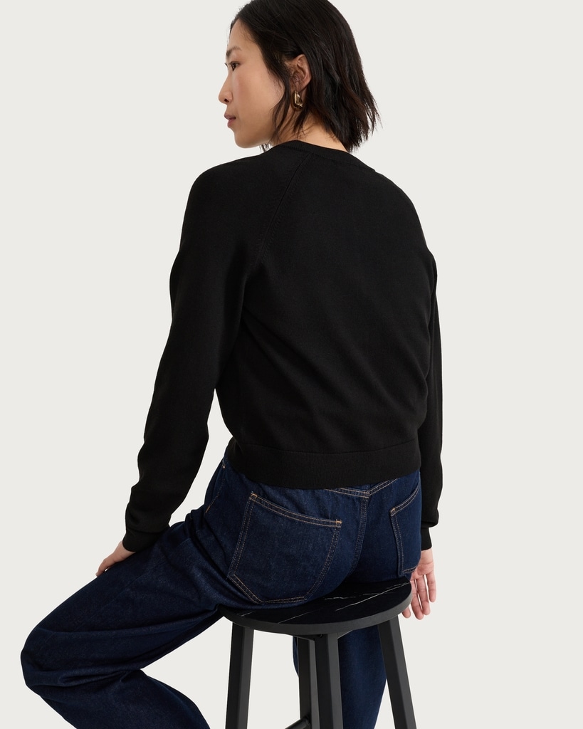 F&F Knitted Button Up Long Sleeved Cardigan in Black thumbnail 3