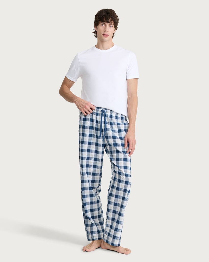 F&F Seersucker Check Print Drawstring Pyjama Bottoms in Multi