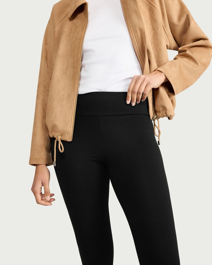 F&F Cotton Rich High Waisted Leggings in Black thumbnail 3