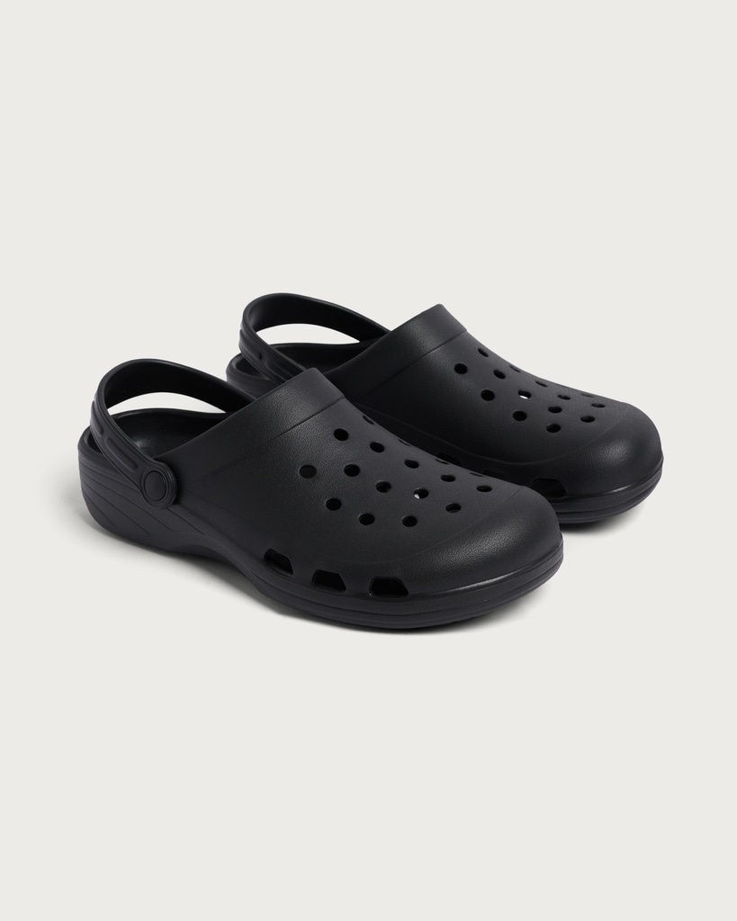 F&F Slip On Clogs in Black