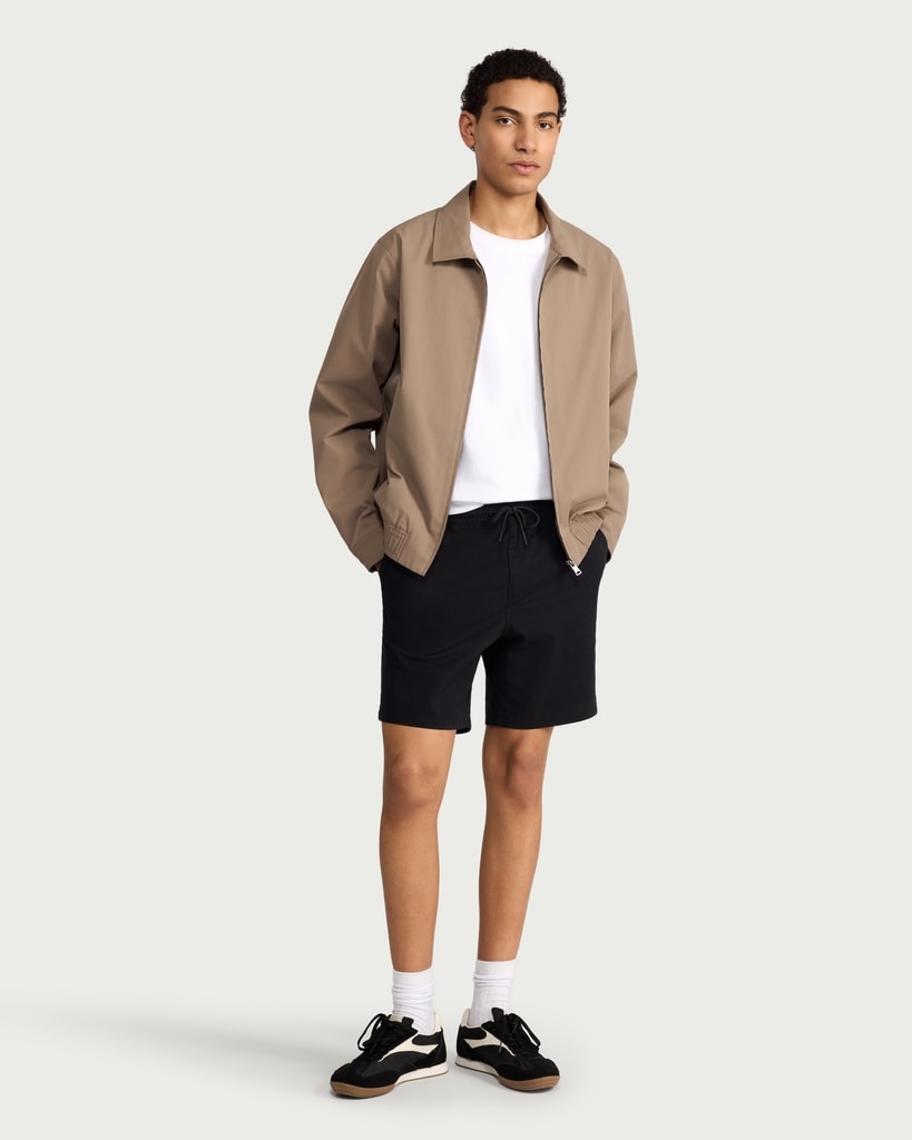 F&F Cotton Rich Drawstring Rugby Shorts in Black