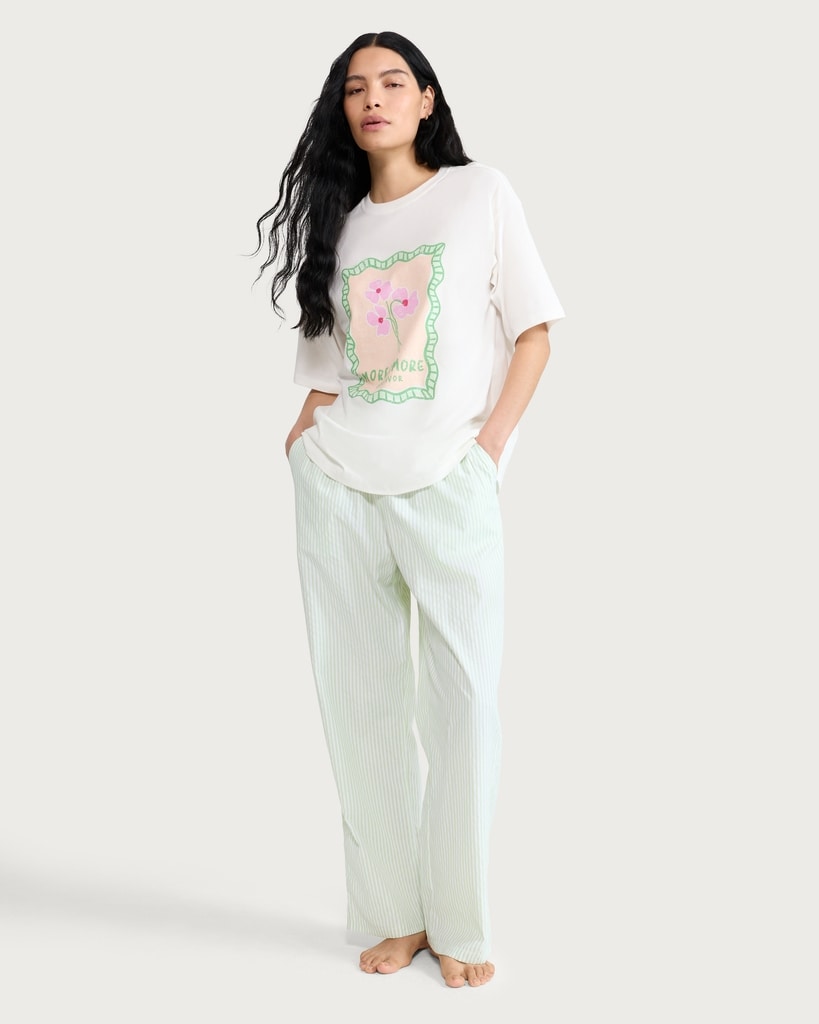 F&F More Amore Print Pyjama Set in Multi Green