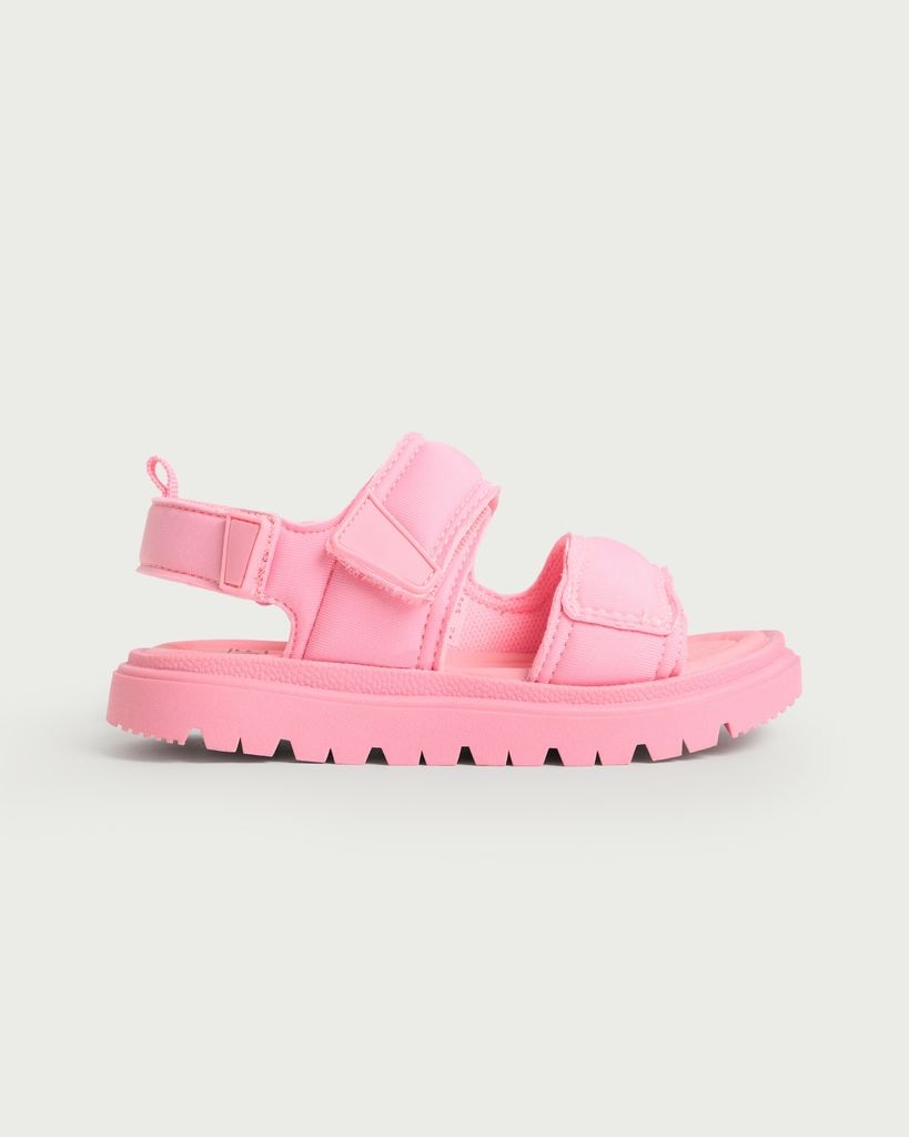 F&F Girls Double Strap Chunky Sandals in Pink