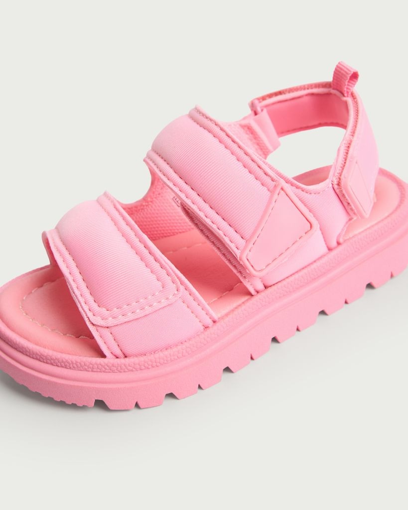 F&F Girls Double Strap Chunky Sandals in Pink thumbnail 3