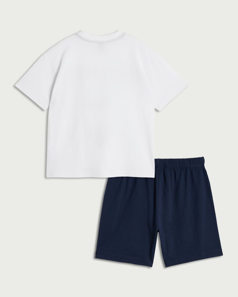 Tottenham Hotspur Pure Cotton Pyjama Shorts Set in White thumbnail 2